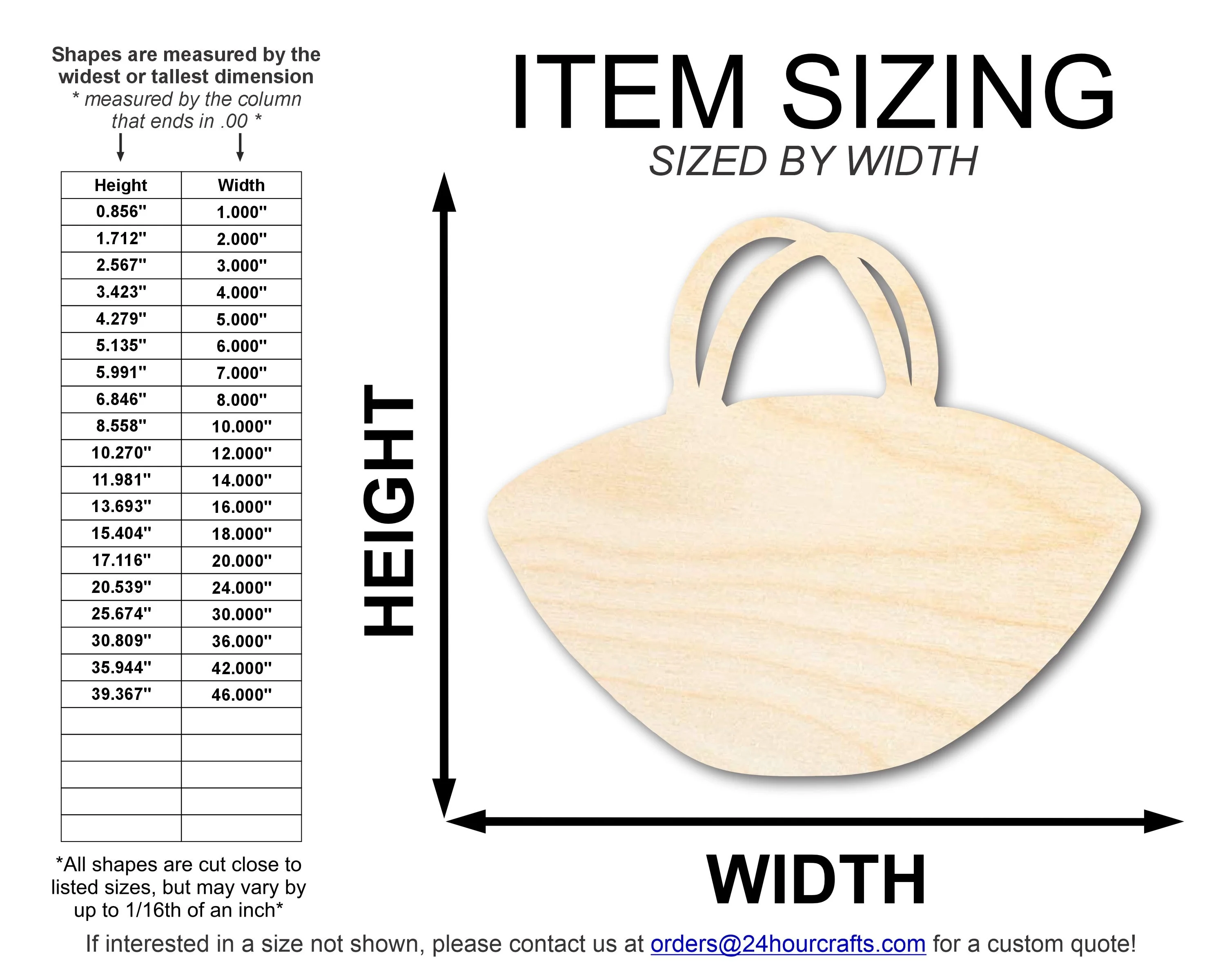 Unfinished Wood Purse Shape | DIY Craft Cutout | up to 46" DIY - Image 2