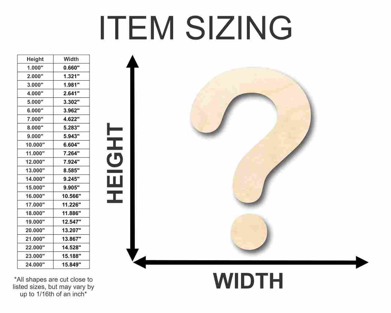 Unfinished Wood Question Mark Symbol 2 Pieces - Batman Riddler - Craft - up to 46" DIY - Image 2
