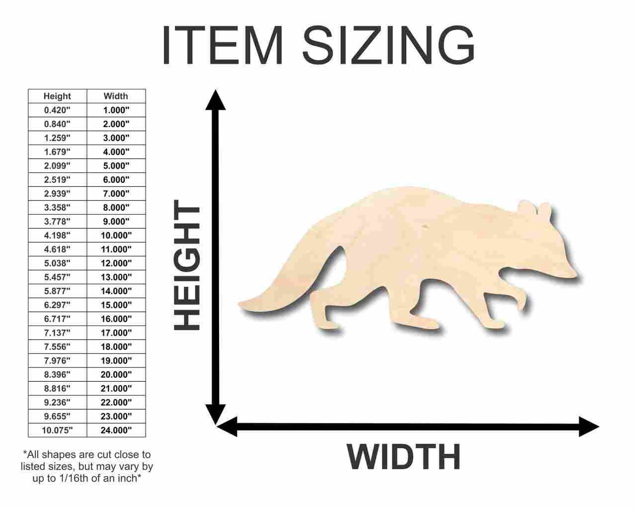 Unfinished Wood Raccoon Shape - Animal - Craft - up to 46" DIY - Image 2
