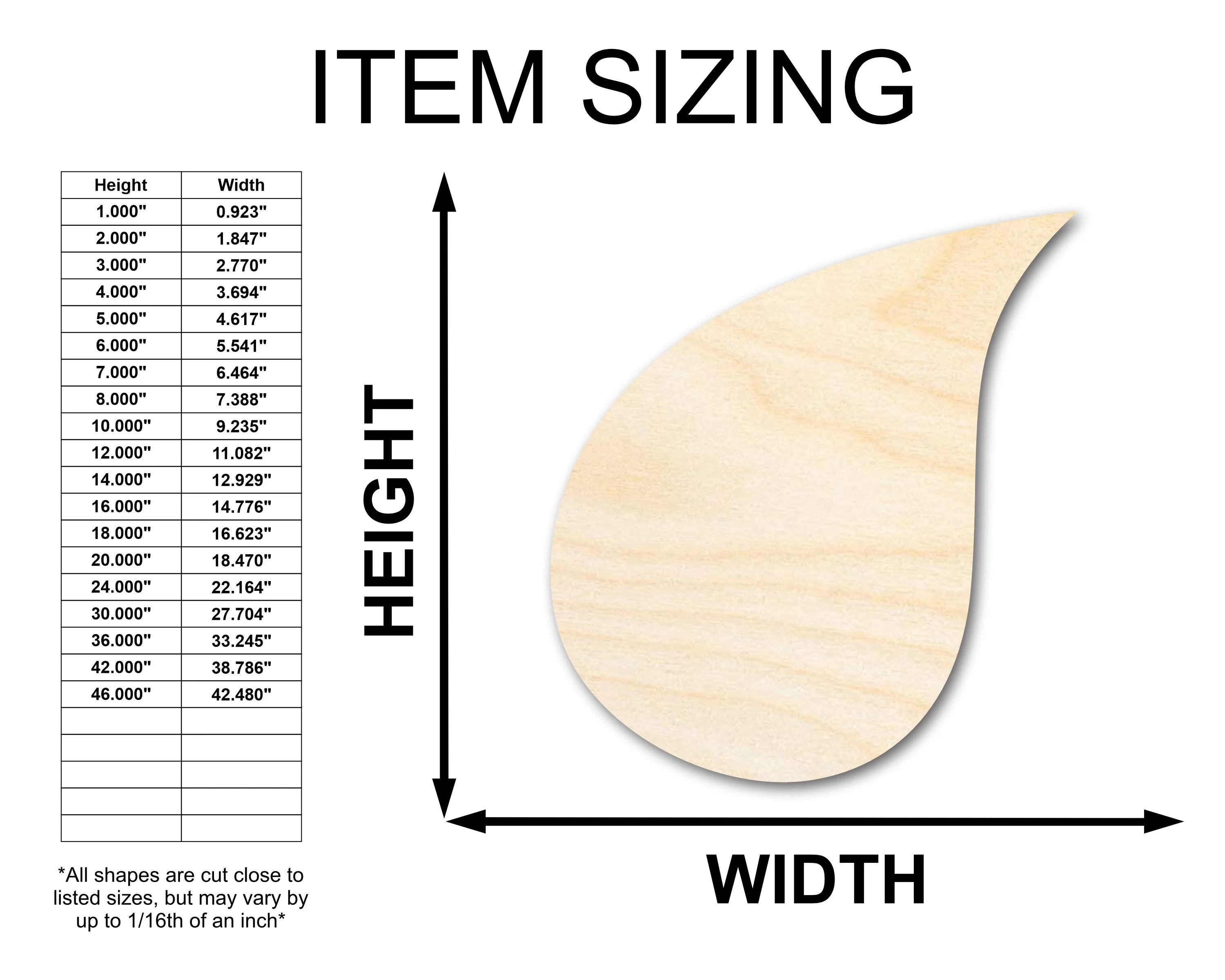 Unfinished Wood Rain Drop Silhouette - Weather Craft - up to 46" DIY - Image 2