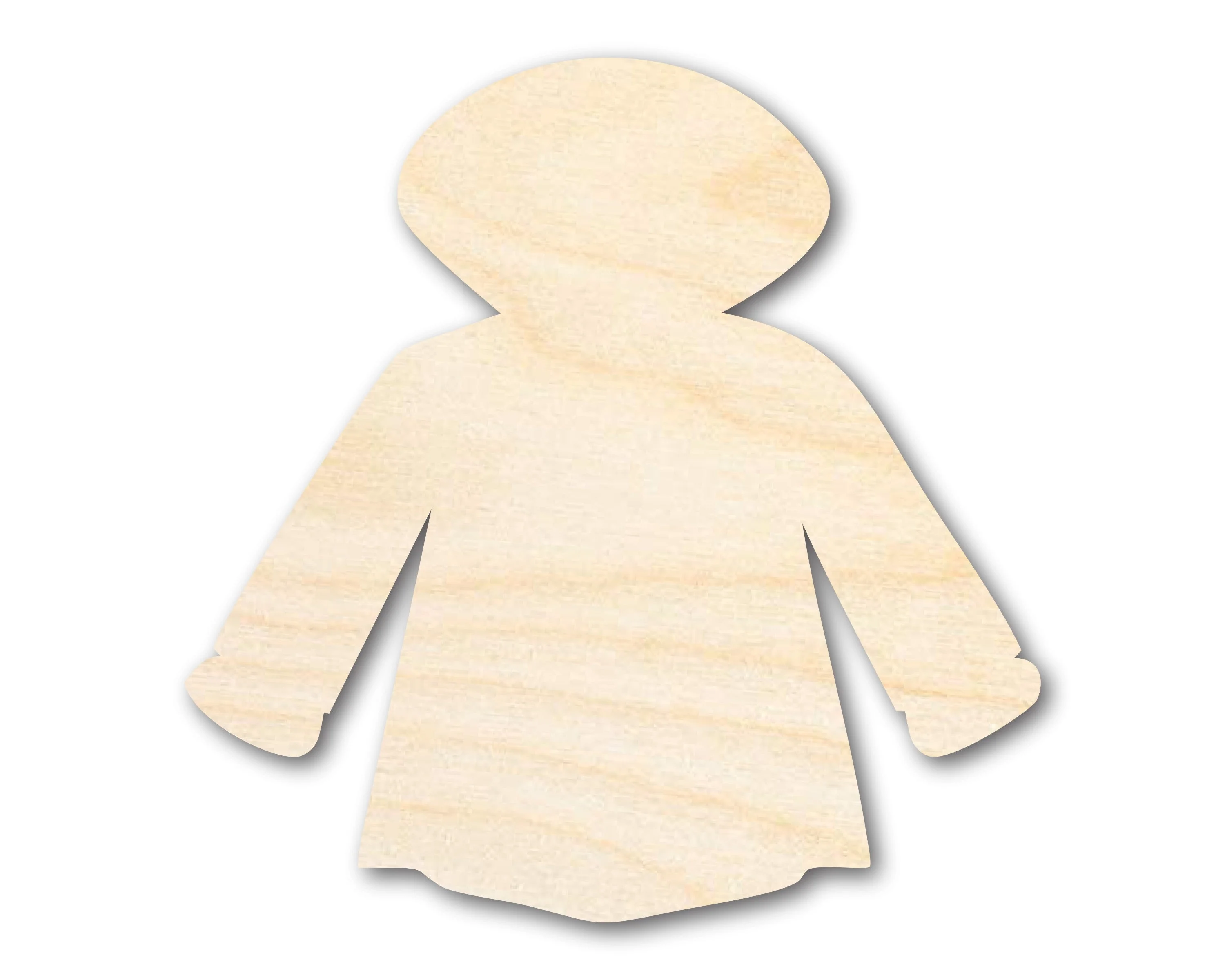 Unfinished Wood Raincoat Shape - Craft - up to 46"