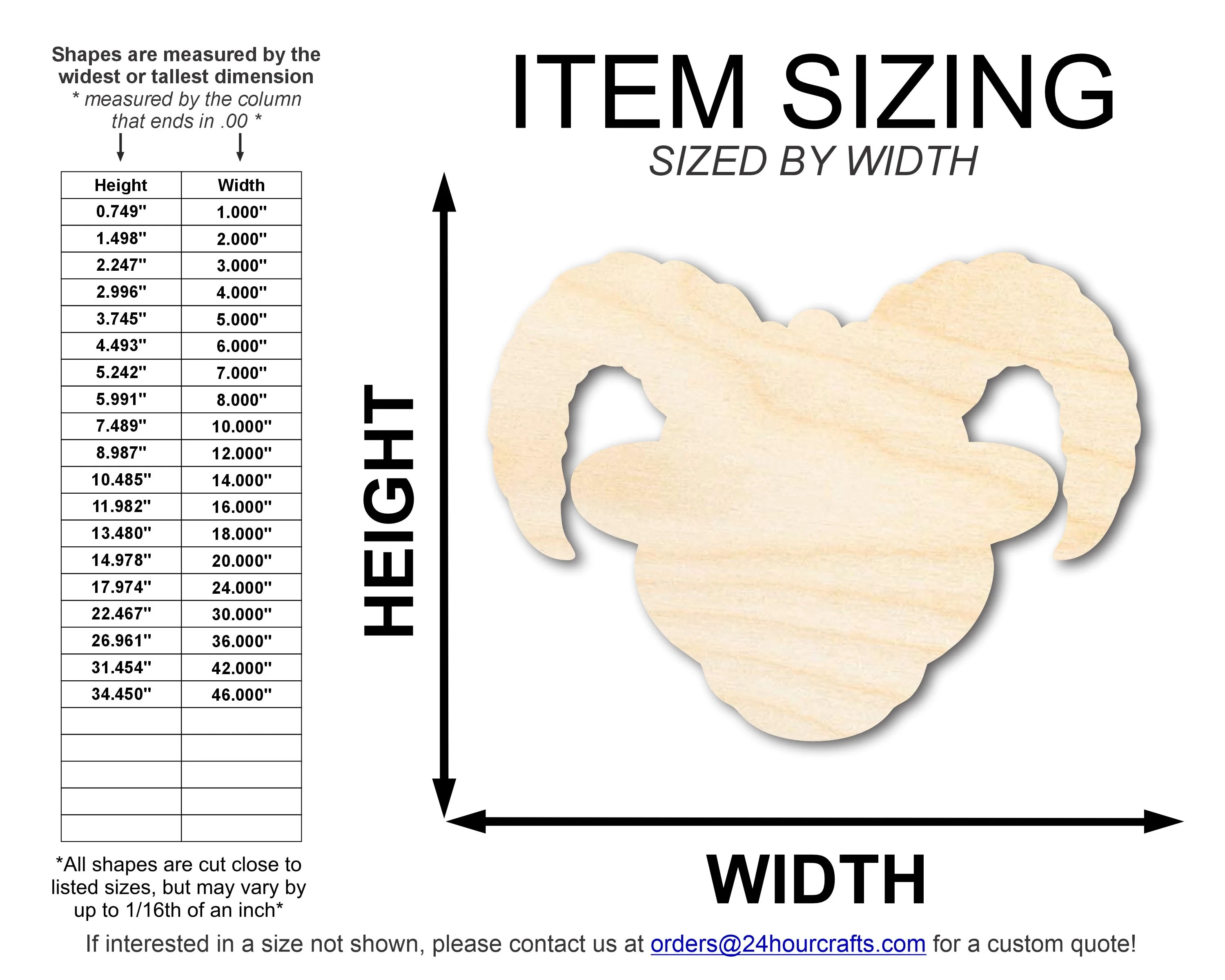 Unfinished Wood Ram Mascot Shape | DIY Craft Cutout | up to 46" DIY - Image 2