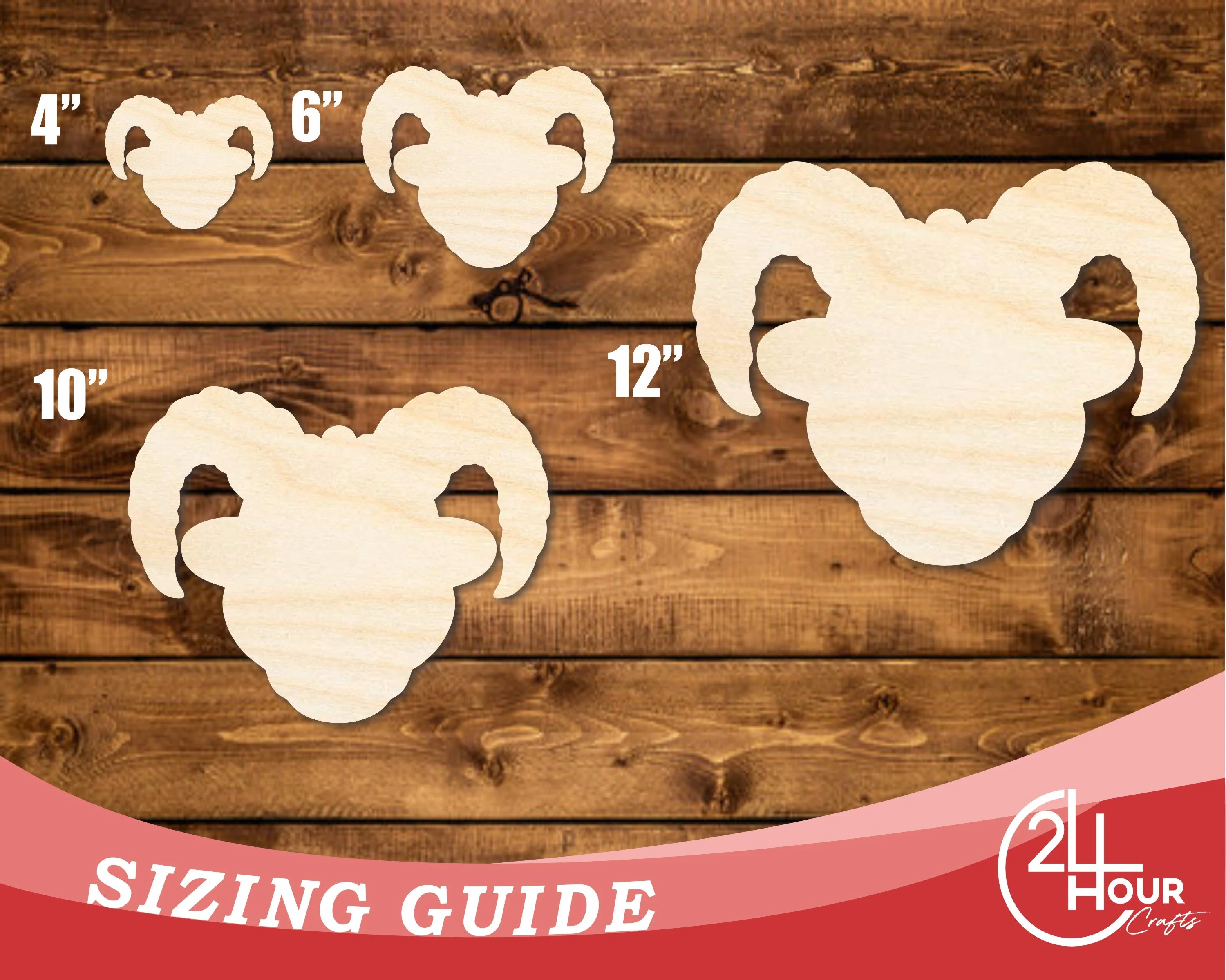 Unfinished Wood Ram Mascot Shape | DIY Craft Cutout | up to 46" DIY - Image 3