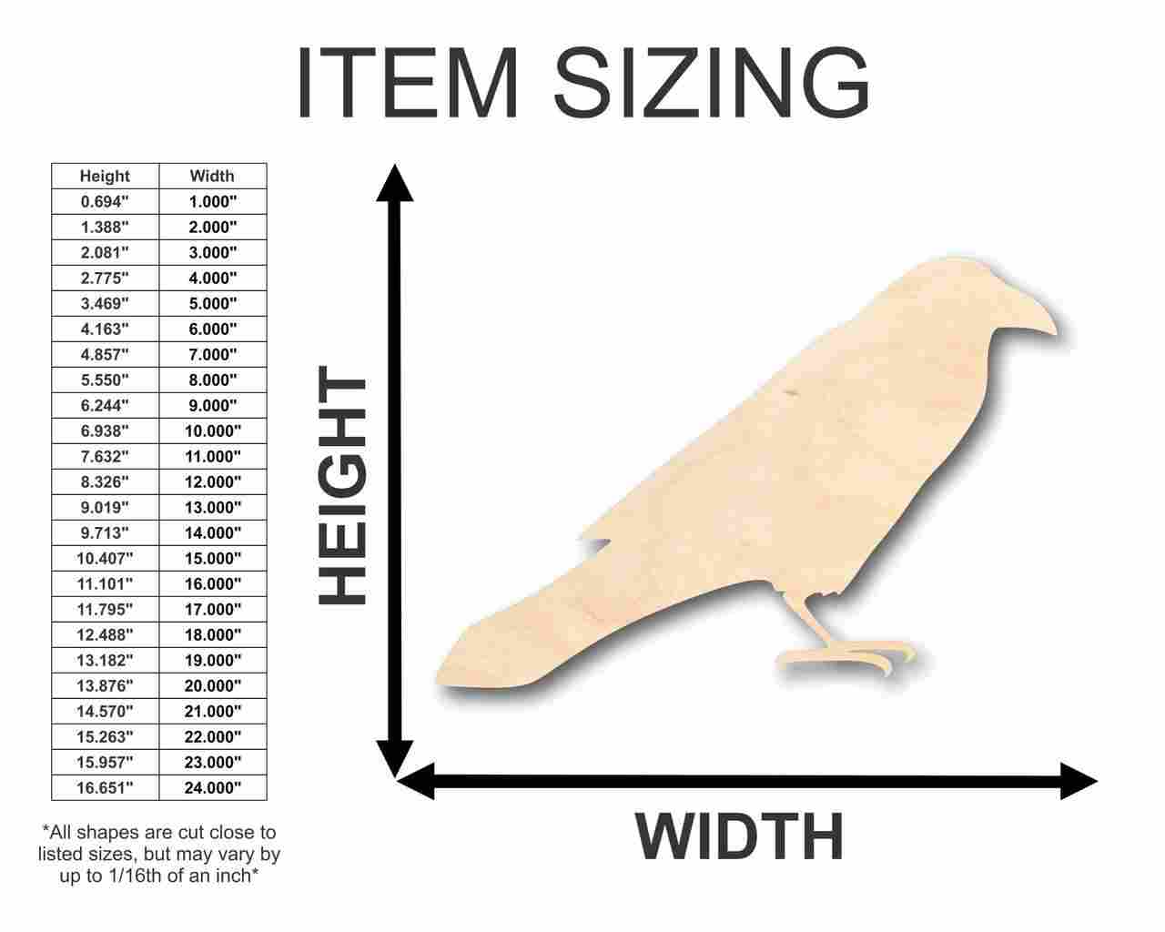 Unfinished Wood Raven Shape - Bird - Wildlife - Craft - up to 46" DIY - Image 2
