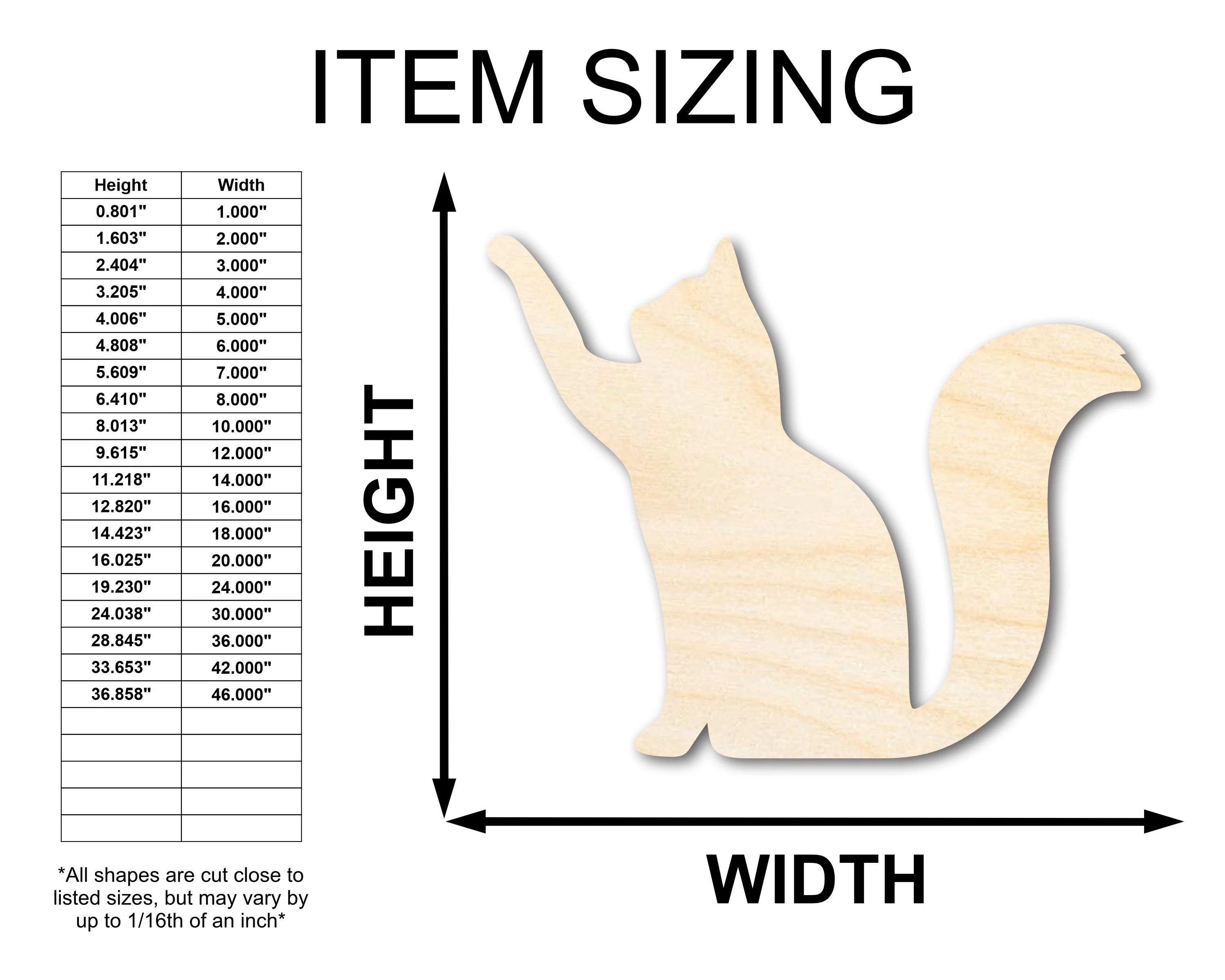 Unfinished Wood Reaching Cat Shape - Cat Craft - up to 46" DIY - Image 2