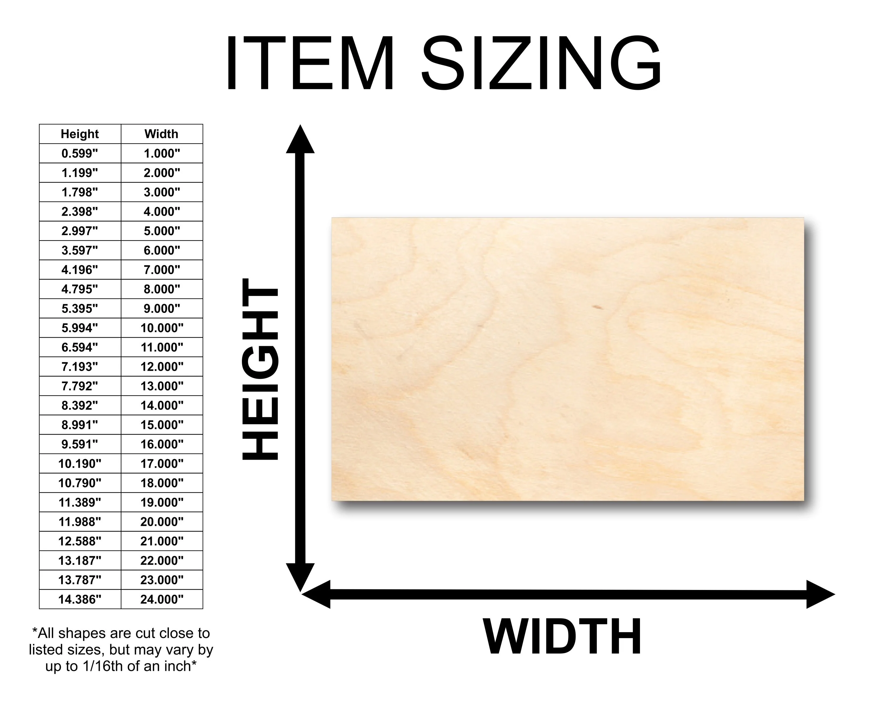 Unfinished Wood Rectangle Shape - Craft - up to 46" DIY - Image 2