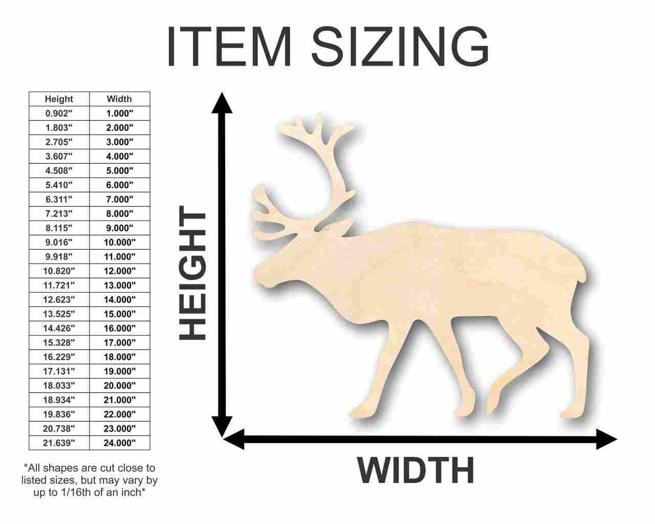 Unfinished Wood Reindeer Shape - Animal - Wildlife - Craft - up to 46" DIY - Image 2