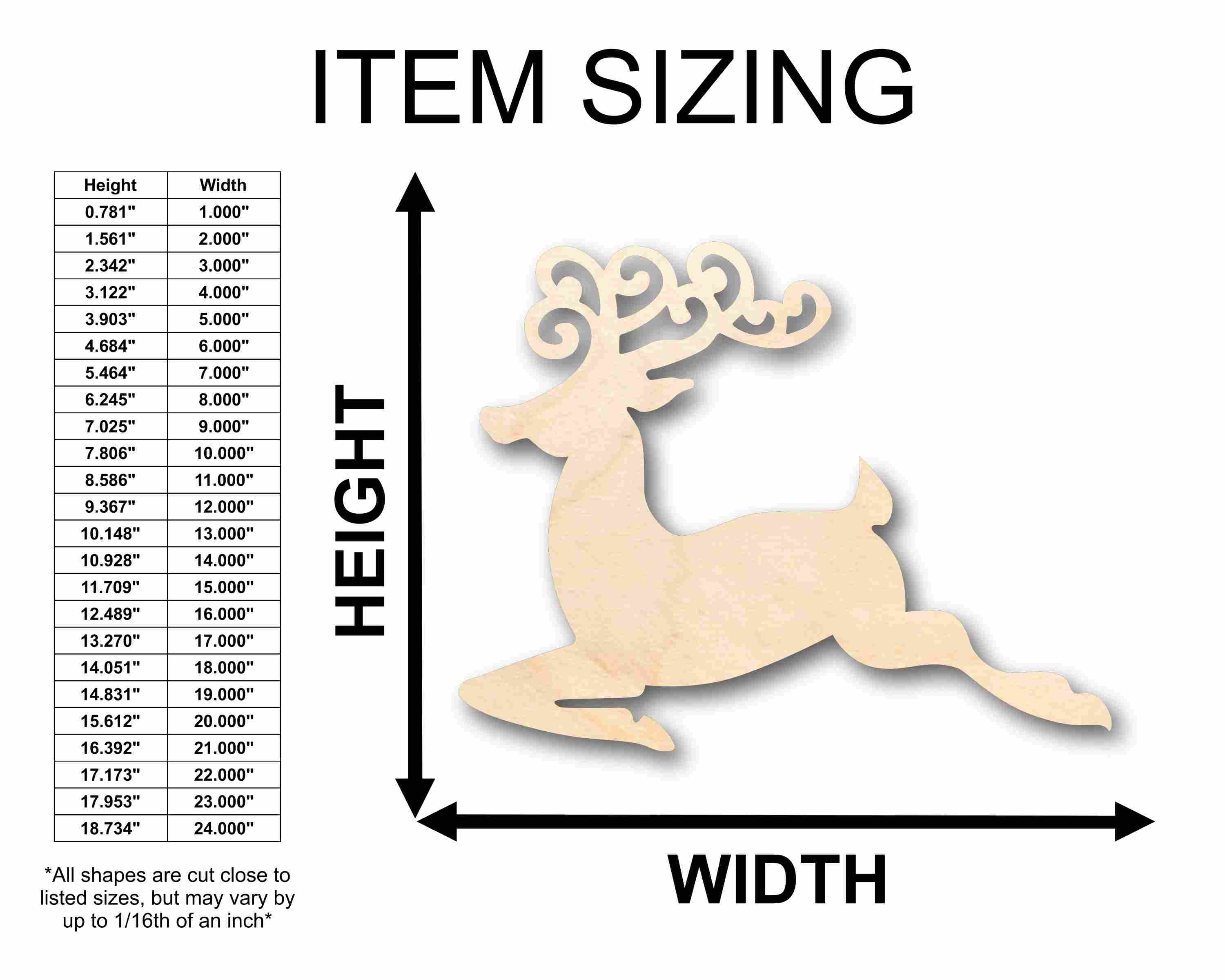 Unfinished Wood Reindeer Silhouette - Craft- up to 46" DIY - Image 2