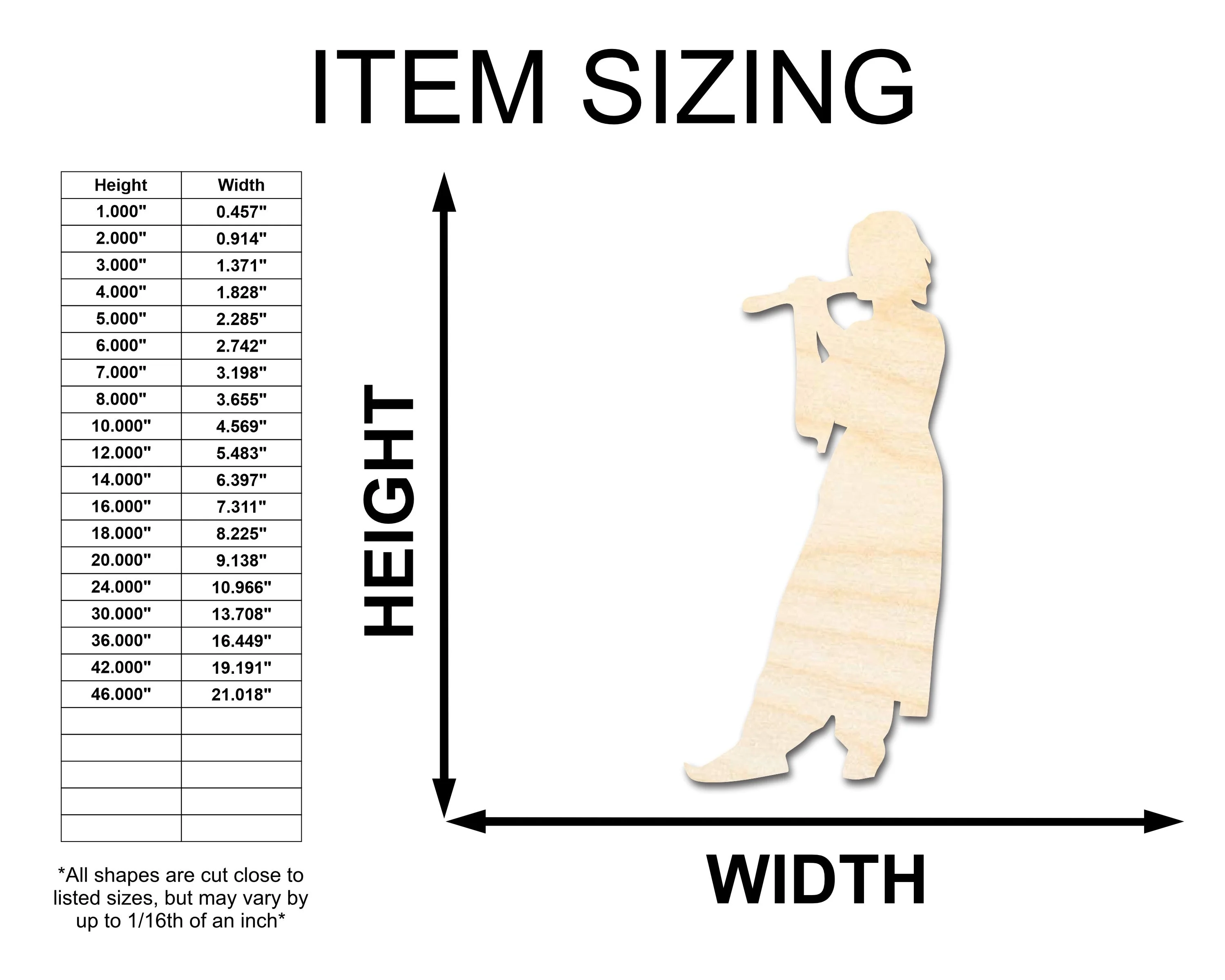 Unfinished Wood Renaissance Bard Shape - Craft - up to 46" - Image 2