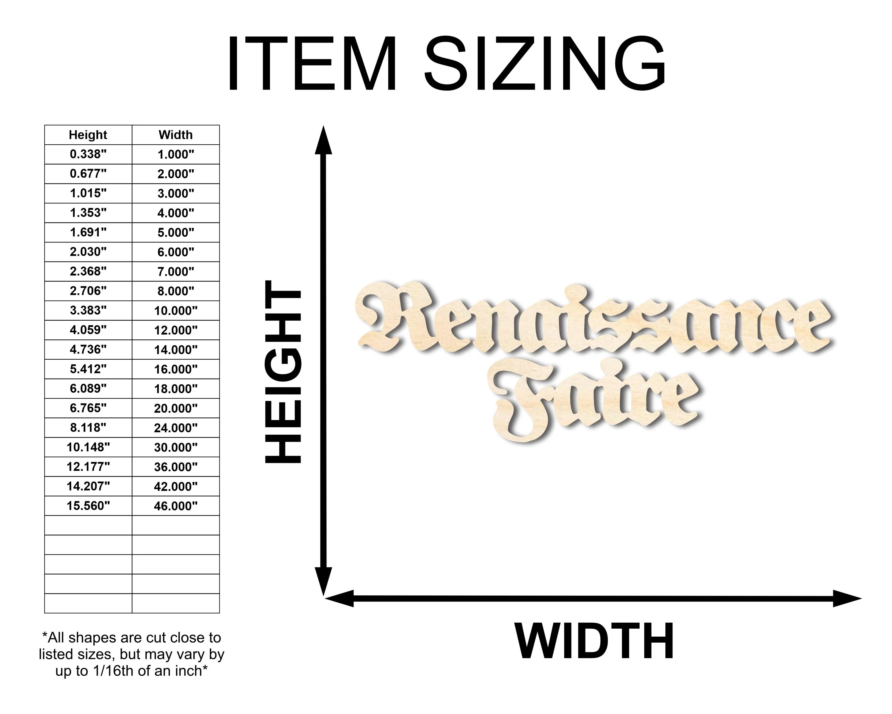Unfinished Wood Renaissance Faire Shape - Craft - up to 46" - Image 2