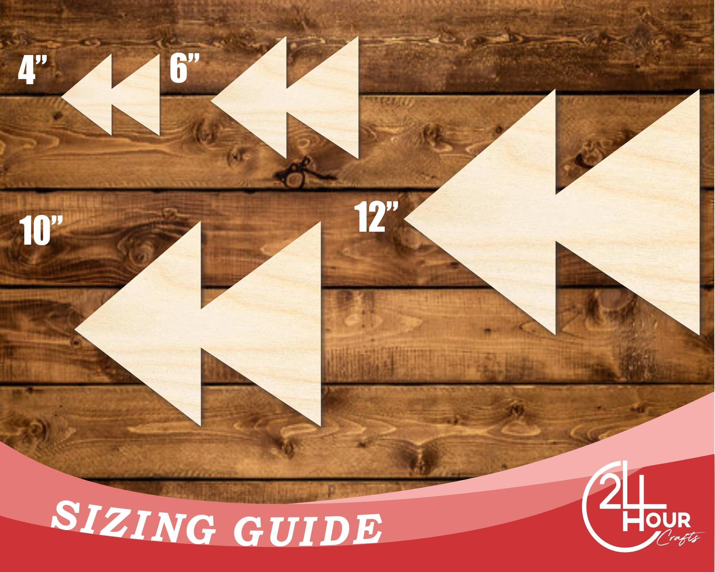 Unfinished Wood Rewind Shape | DIY Craft Cutout | up to 46" DIY - Image 3