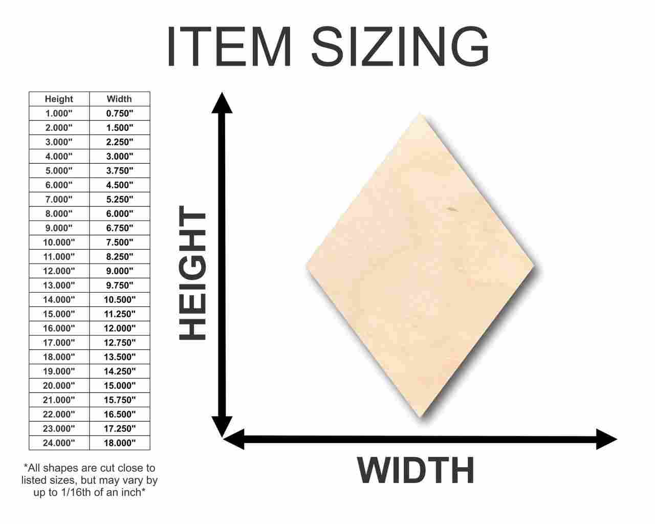 Unfinished Wood Rhombus Shape - Craft - up to 46" DIY - Image 2