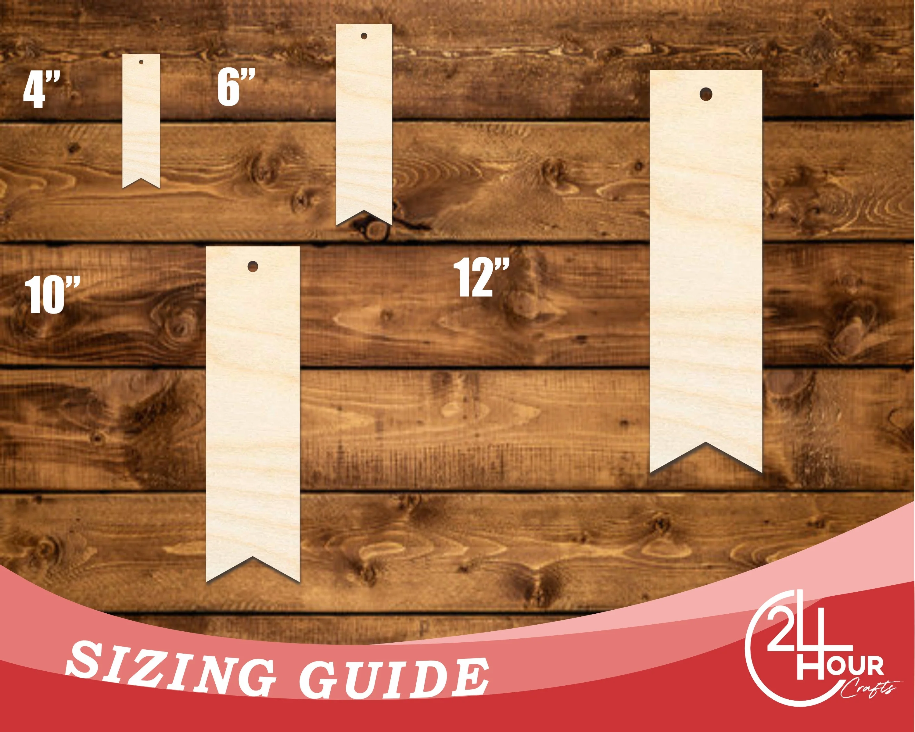 Unfinished Wood Ribbon Point Bookmark Shape | DIY Craft Cutout | up to 12" DIY - Image 3