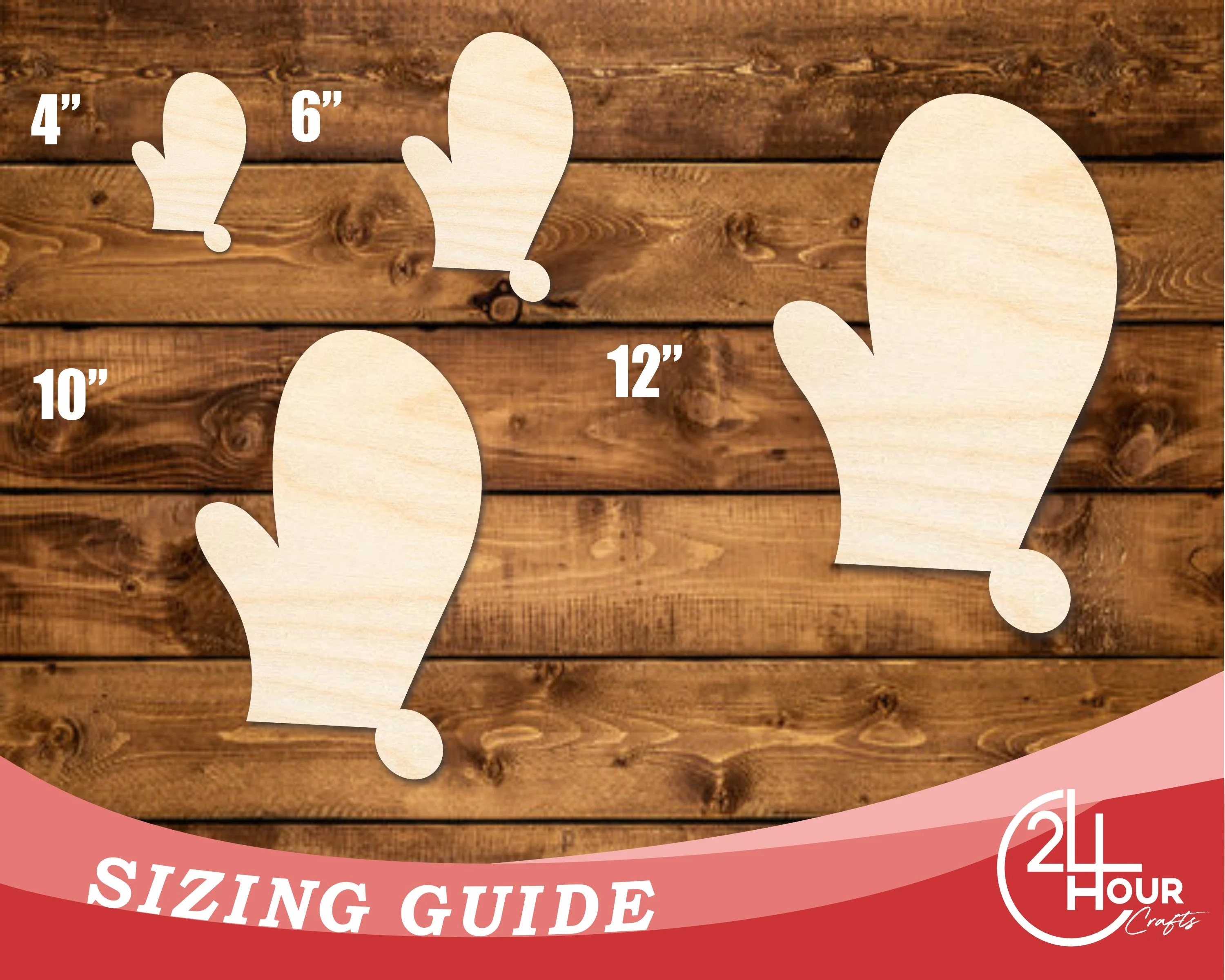 Unfinished Wood Right Oven Mit Shape | DIY Craft Cutout | up to 46" DIY - Image 3