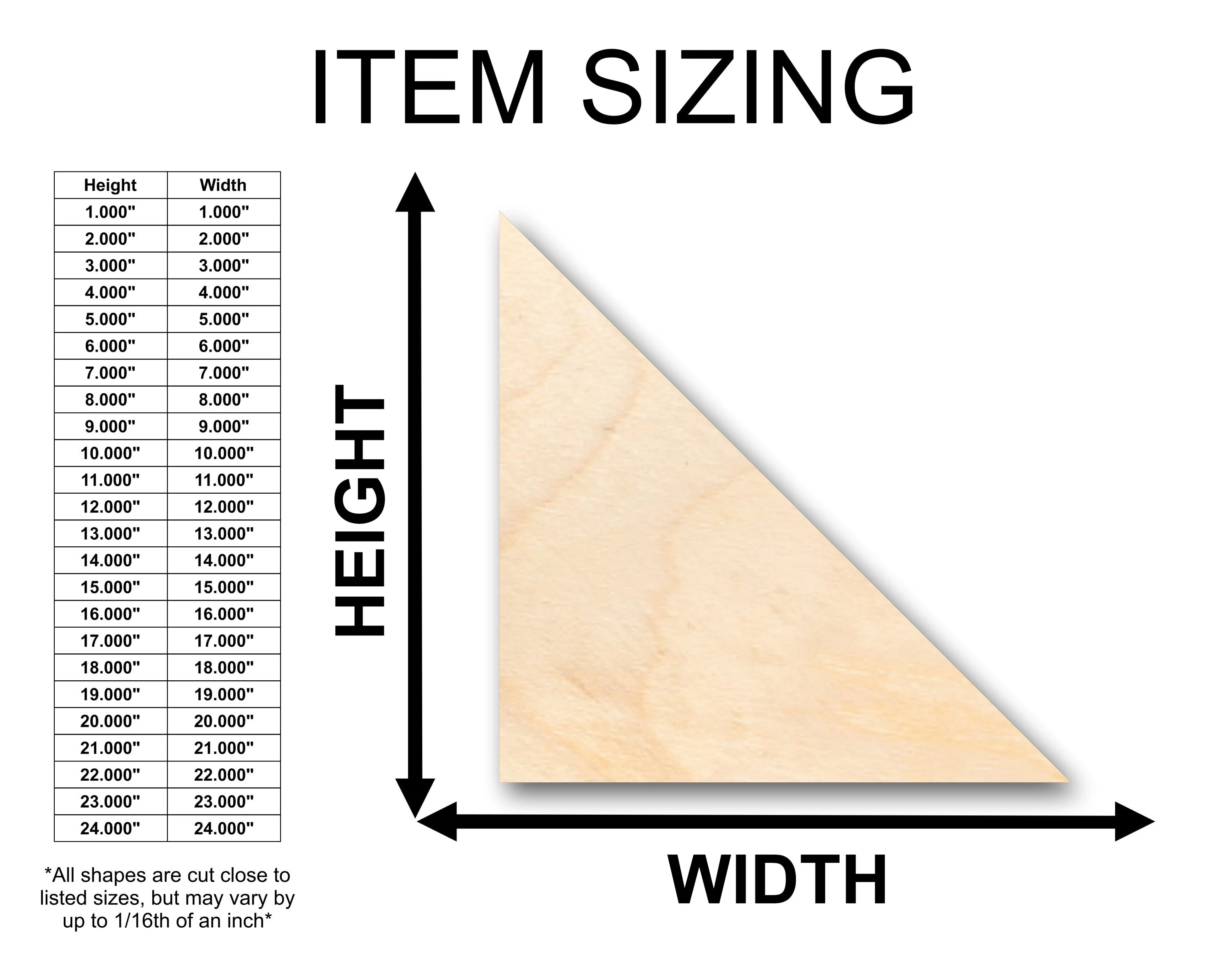 Unfinished Wood Right Triangle Equilateral Shape - Craft - up to 46" DIY - Image 2