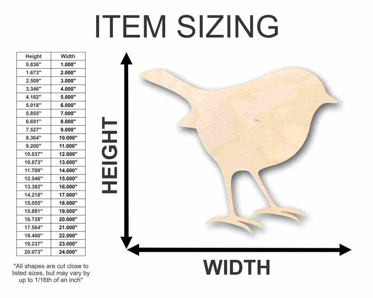 Unfinished Wood Robin Shape - Springtime - Animal - Bird - Wildlife - Craft - up to 46" DIY - Image 2