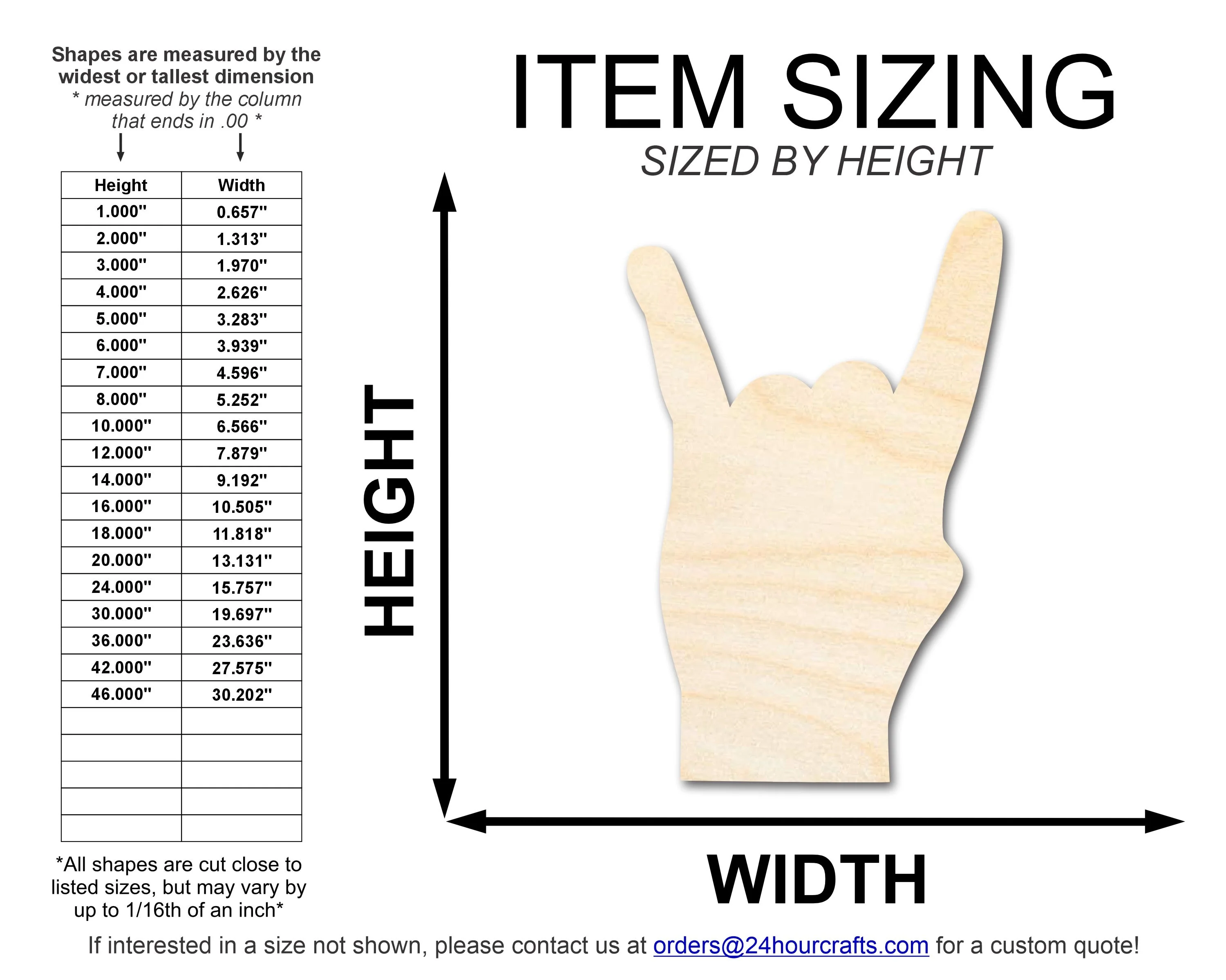 Unfinished Wood Rock On Shape | DIY Craft Cutout | up to 46" DIY - Image 2
