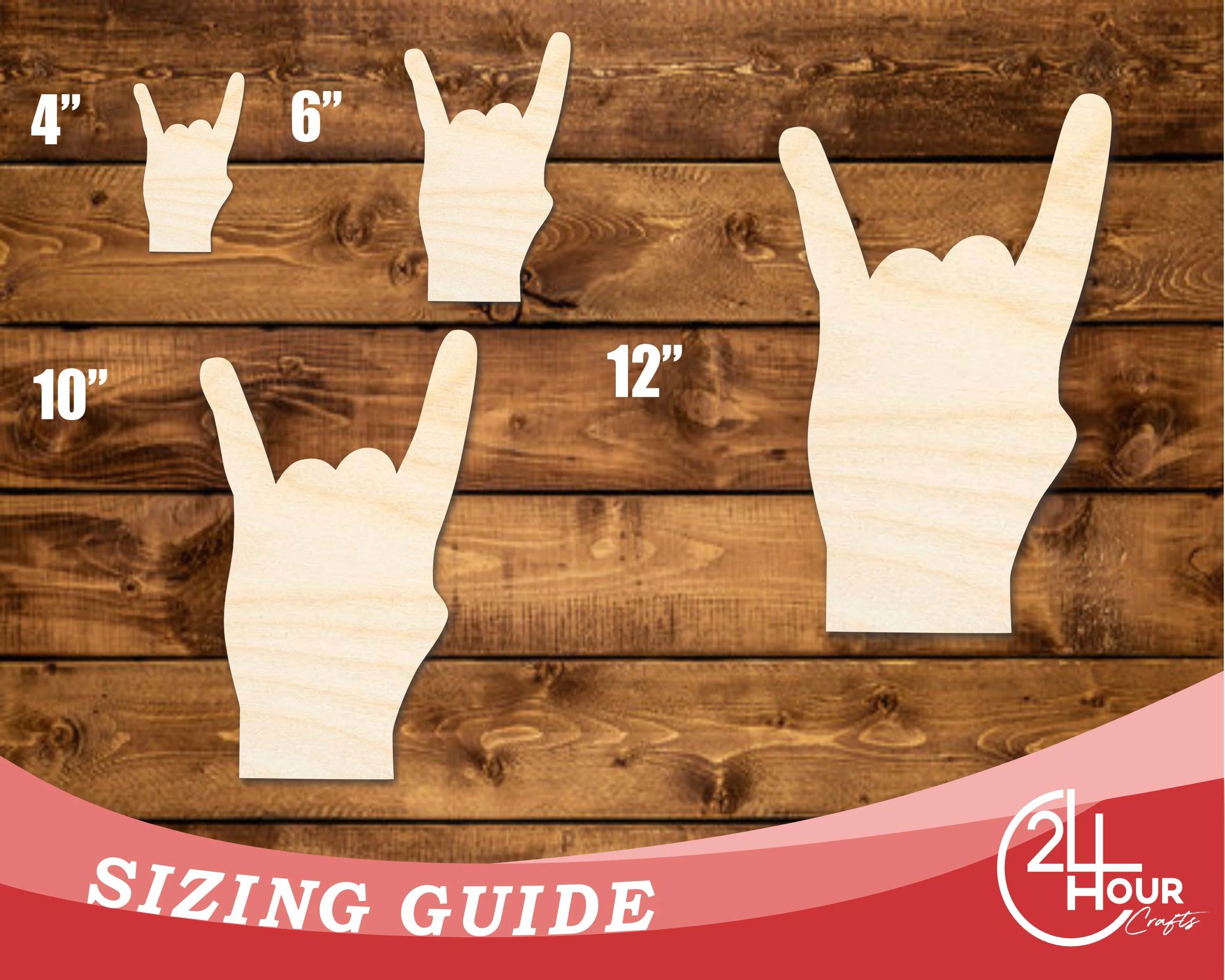 Unfinished Wood Rock On Shape | DIY Craft Cutout | up to 46" DIY - Image 3
