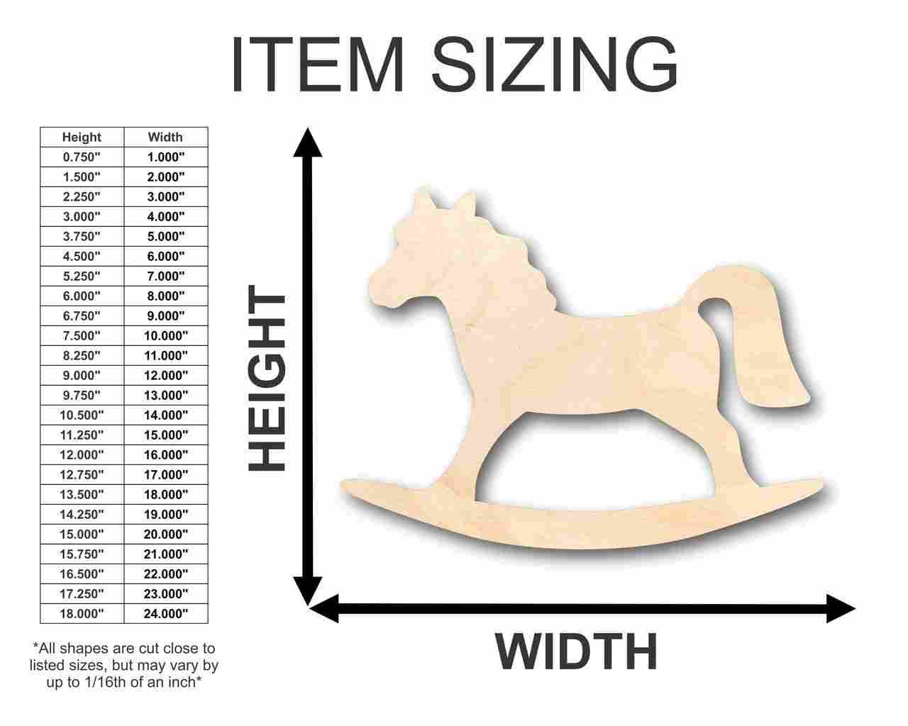 Unfinished Wood Rocking Horse Shape - Toy Animal - Craft - up to 46" DIY - Image 2