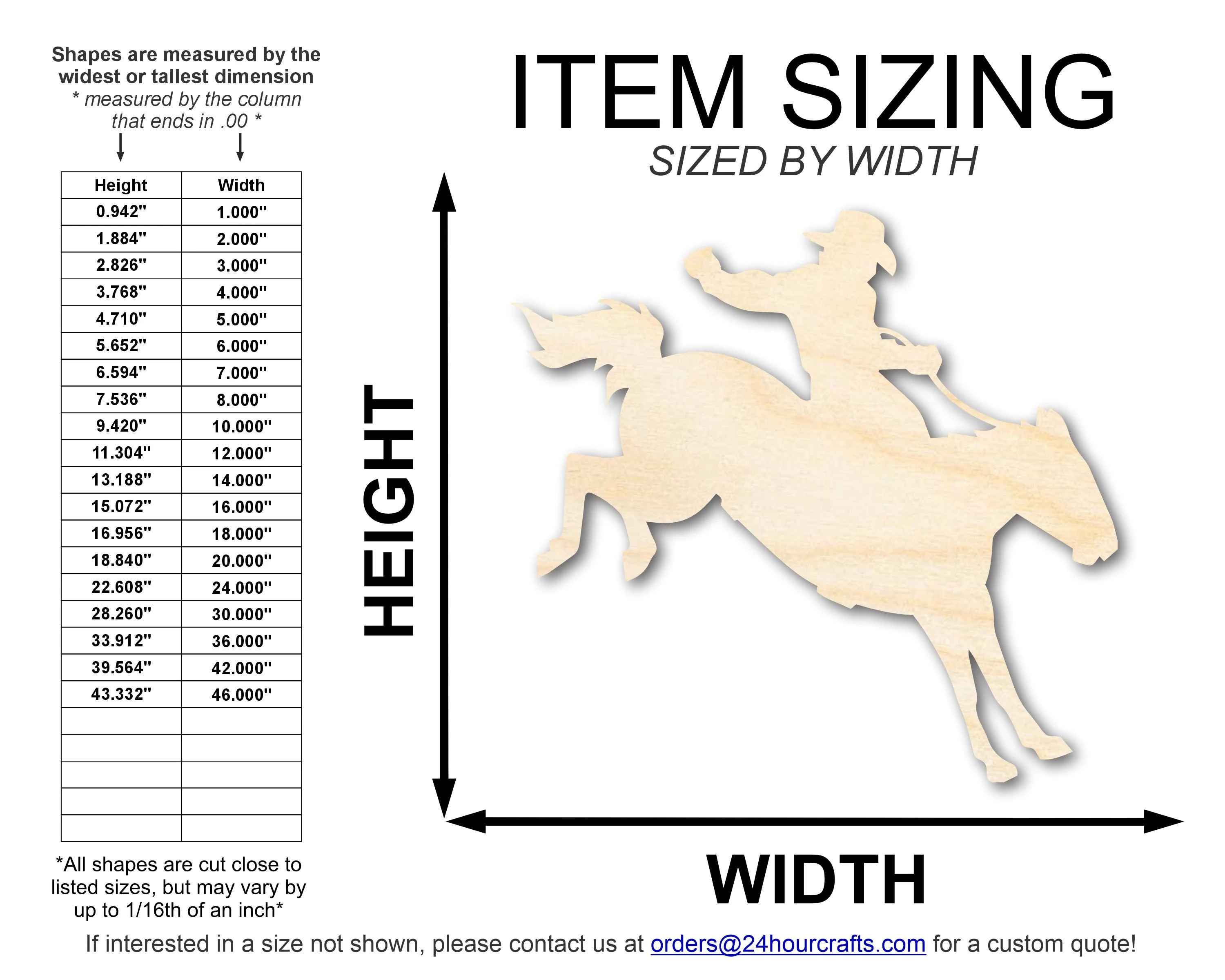 Unfinished Wood Rodeo Cowboy Shape | DIY Craft Cutout | up to 46" DIY - Image 2