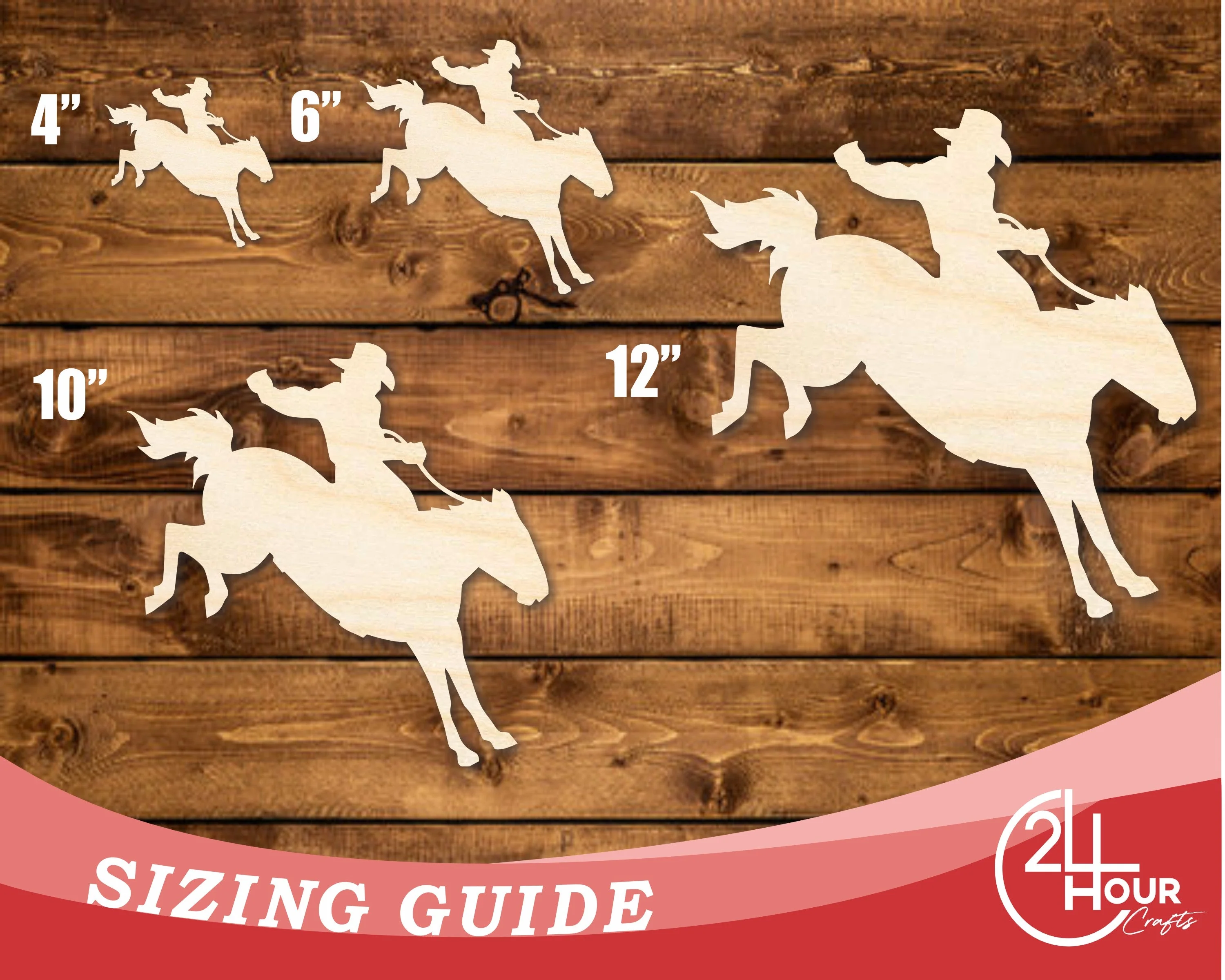 Unfinished Wood Rodeo Cowboy Shape | DIY Craft Cutout | up to 46" DIY - Image 3