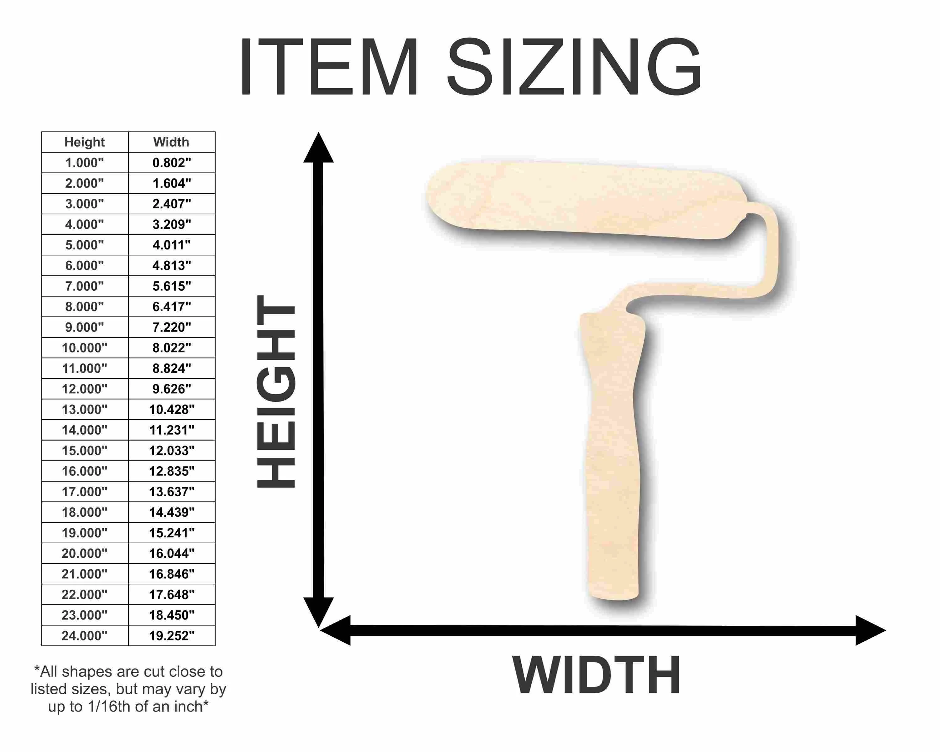 Unfinished Wood Roller Silhouette - Craft- up to 46" DIY - Image 2