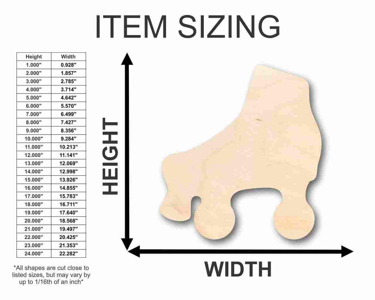 Unfinished Wood Roller Skate Shape - Craft - up to 46" DIY - Image 2