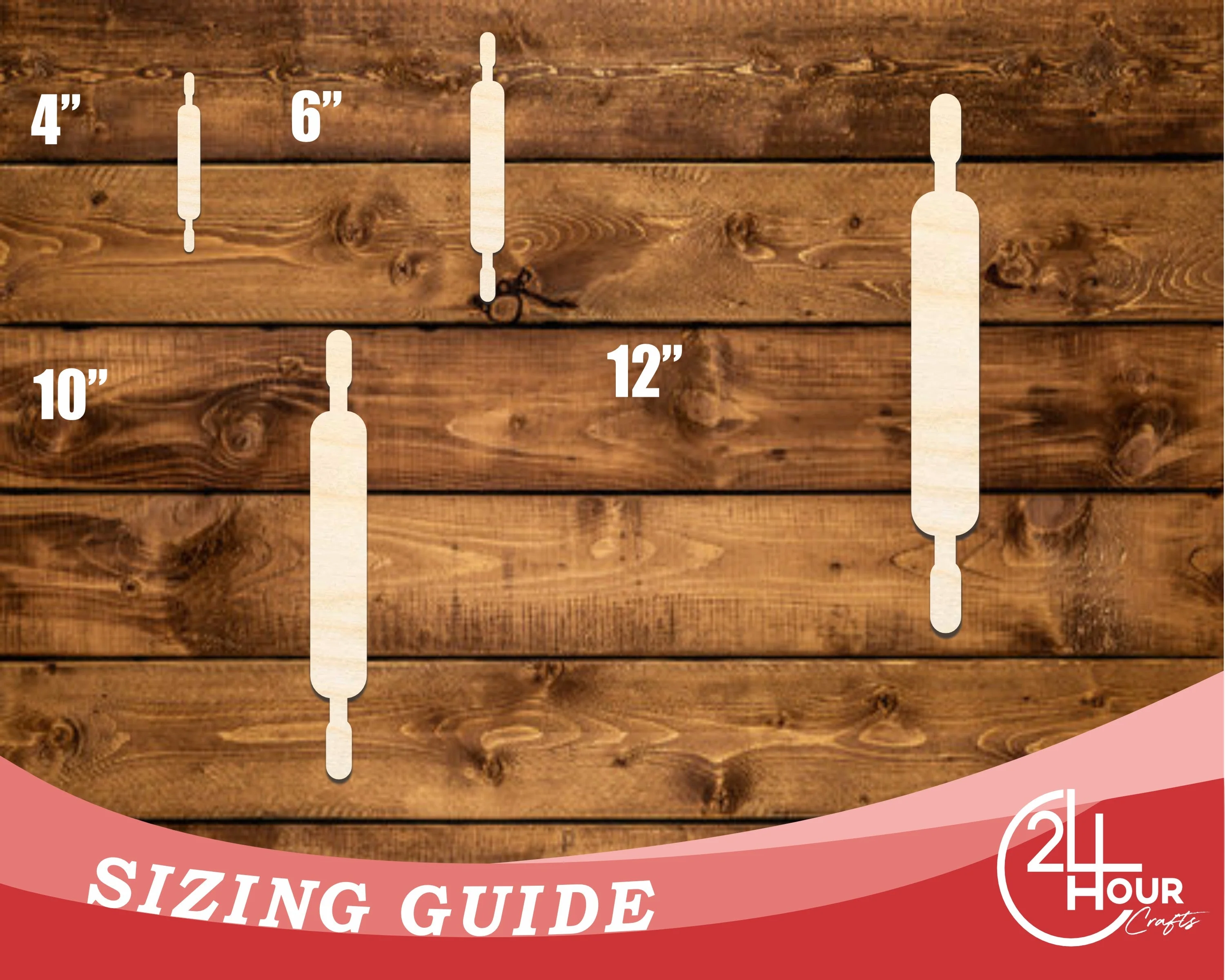 Unfinished Wood Rolling Pin Shape | DIY Craft Cutout | up to 46" DIY - Image 3