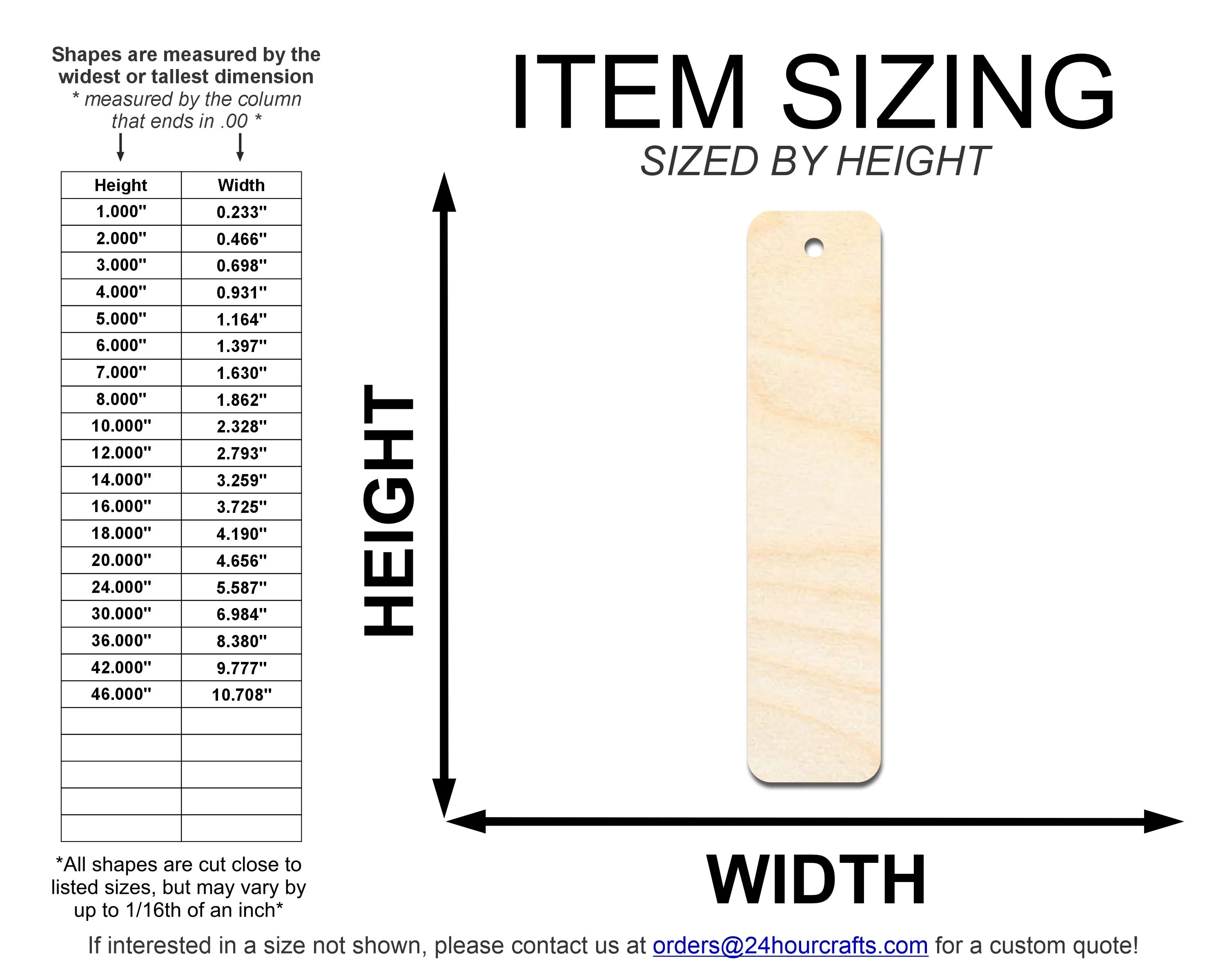 Unfinished Wood Round Rectangle Bookmark Shape | DIY Craft Cutout | up to 12" DIY - Image 2