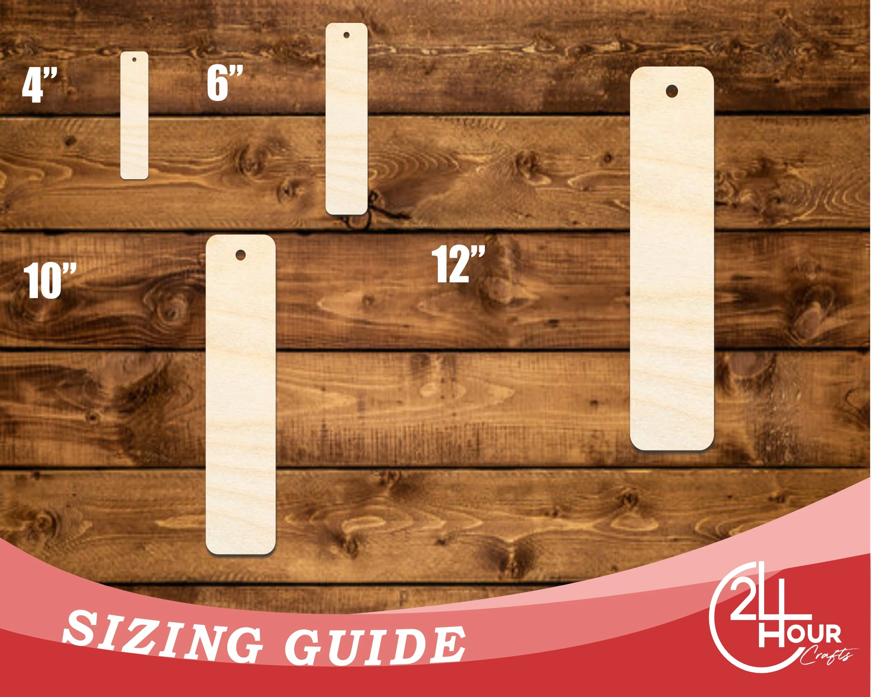 Unfinished Wood Round Rectangle Bookmark Shape | DIY Craft Cutout | up to 12" DIY - Image 3