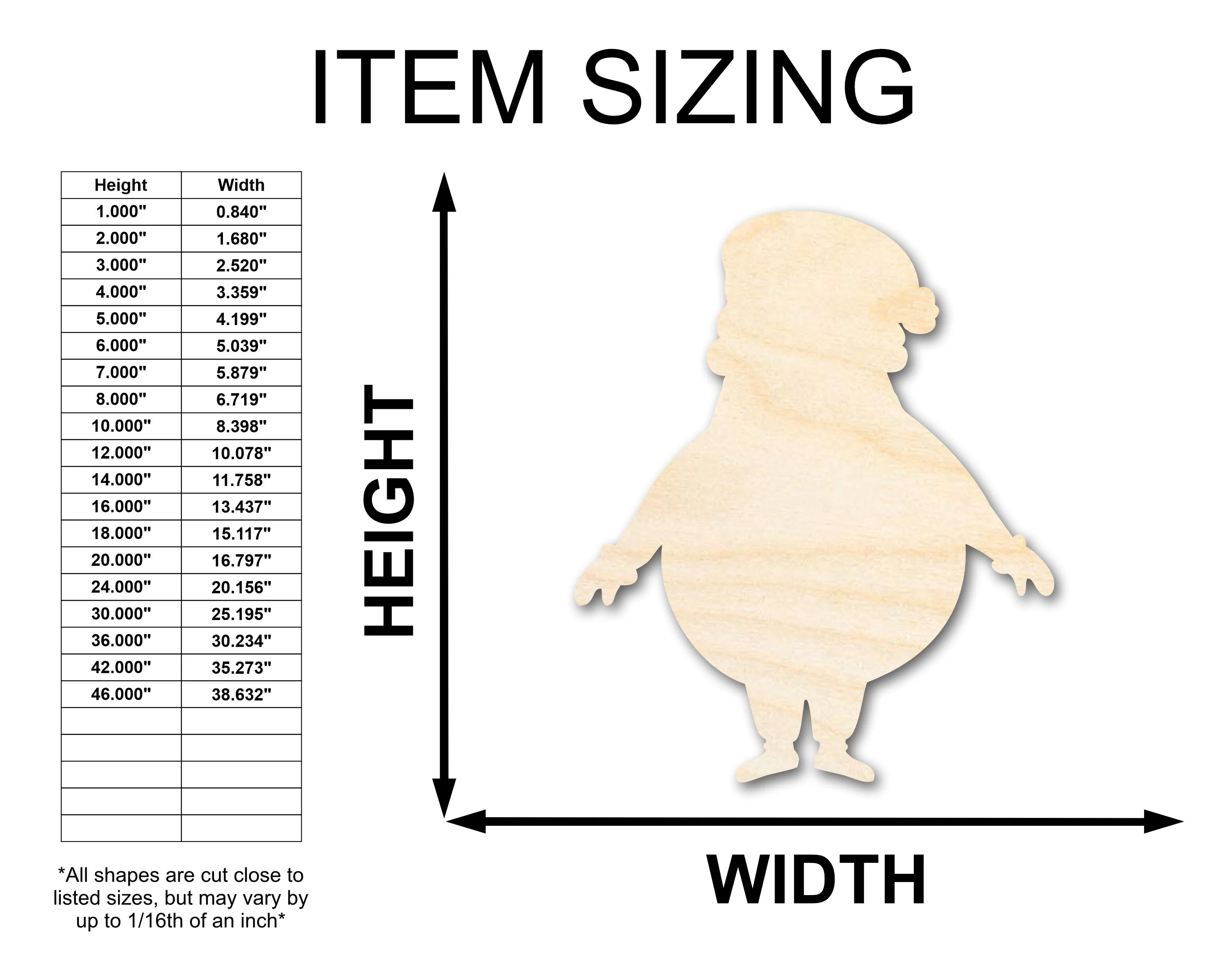 Unfinished Wood Round Santa Shape - Craft - up to 46" DIY - Image 2