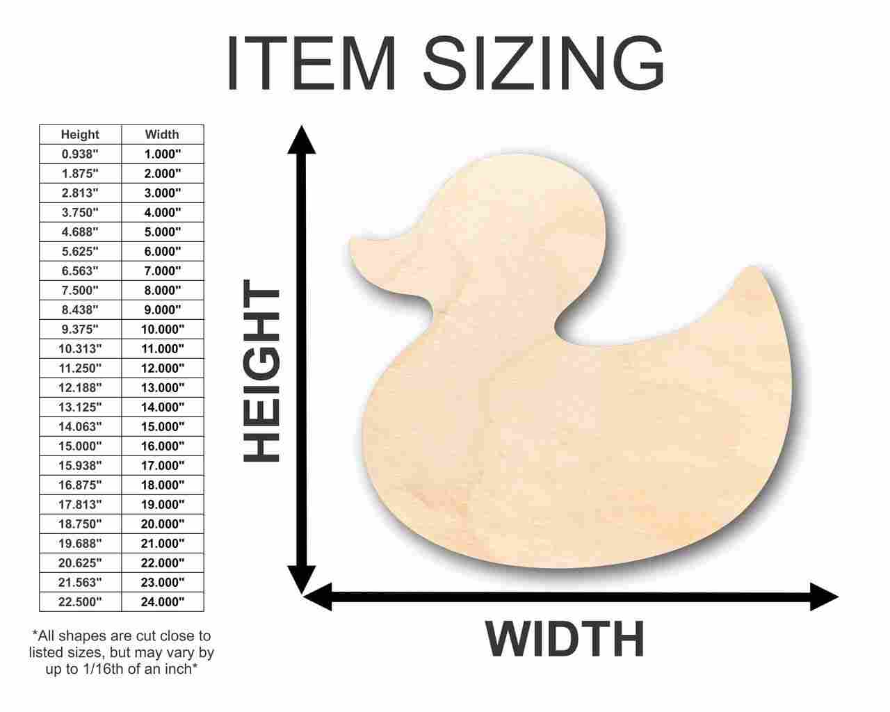 Unfinished Wood Rubber Duck Shape - Bath Time - Nursery Decor - Craft- up to 46" DIY - Image 2