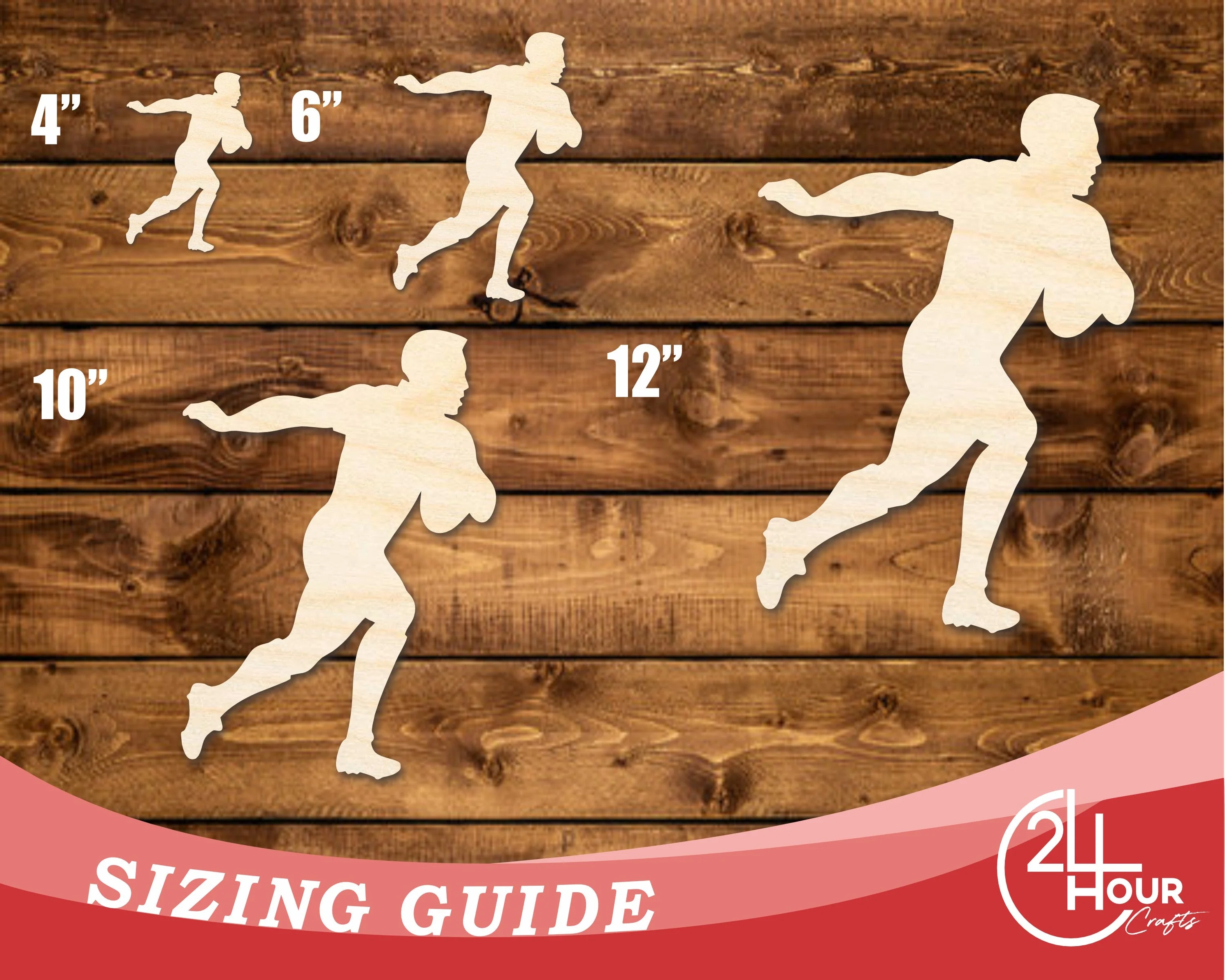 Unfinished Wood Rugby Player Shape | DIY Craft Cutout | up to 46" DIY - Image 3