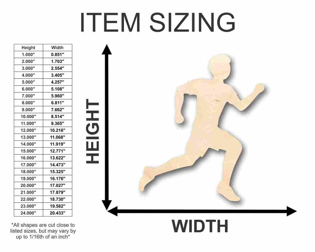 Unfinished Wood Running Boy Shape - Track Cross Country - Sports - Room Decor - up to 46" DIY - Image 2