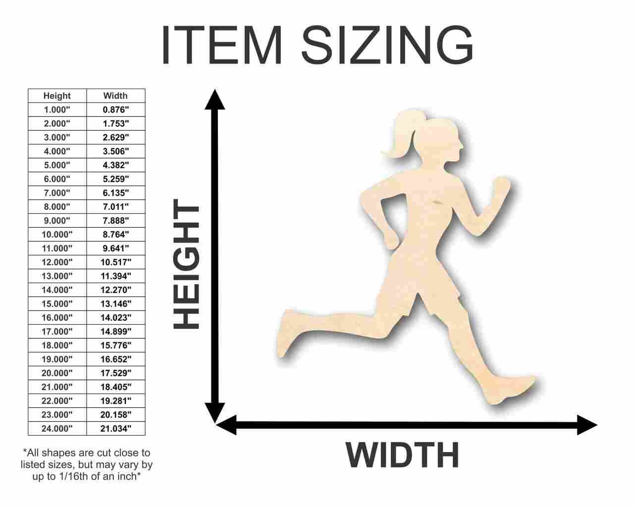 Unfinished Wood Running Girl Shape - Track Cross Country - Sports - Room Decor - up to 46" DIY - Image 2
