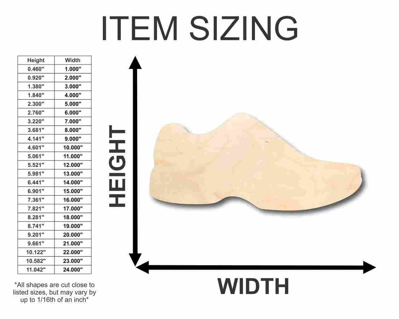 Unfinished Wood Running Shoe Shape - Marathon - Track - Cross Country - Sports - up to 46" DIY - Image 2