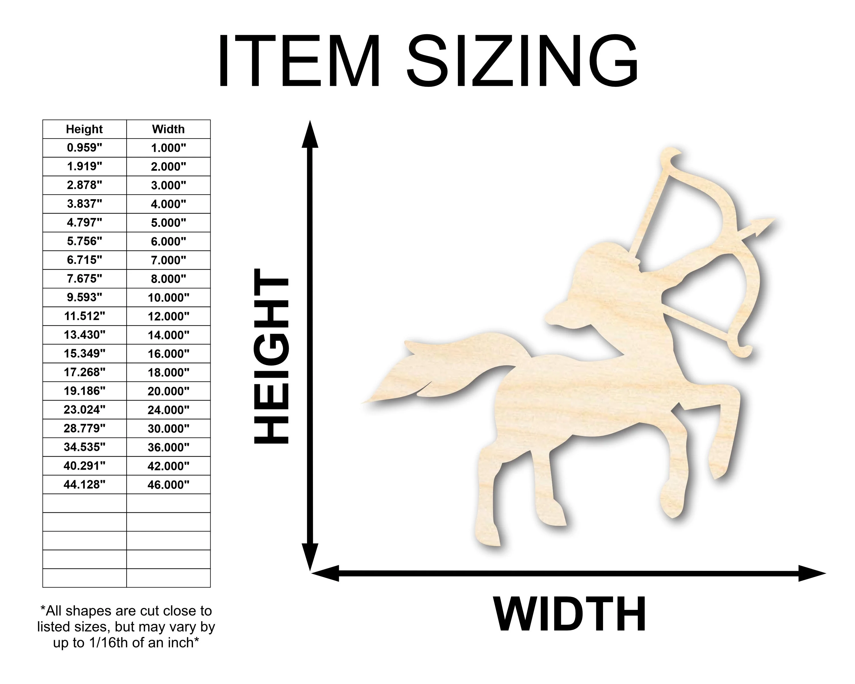 Unfinished Wood Sagittarius Centaur Shape - Zodiac Craft - up to 46" - Image 2
