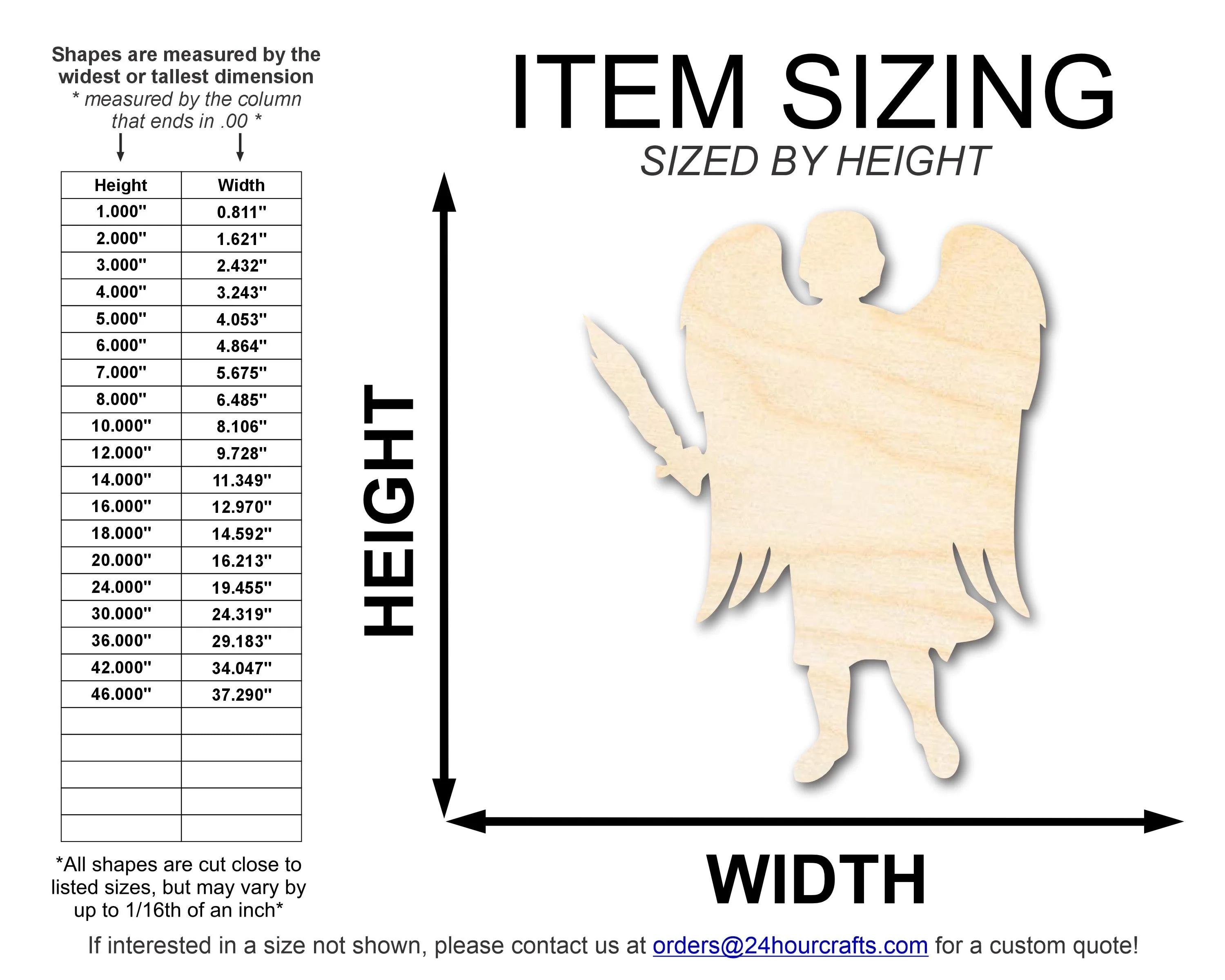 Unfinished Wood Saint Michael Shape | DIY Craft Cutout | up to 46" DIY - Image 2