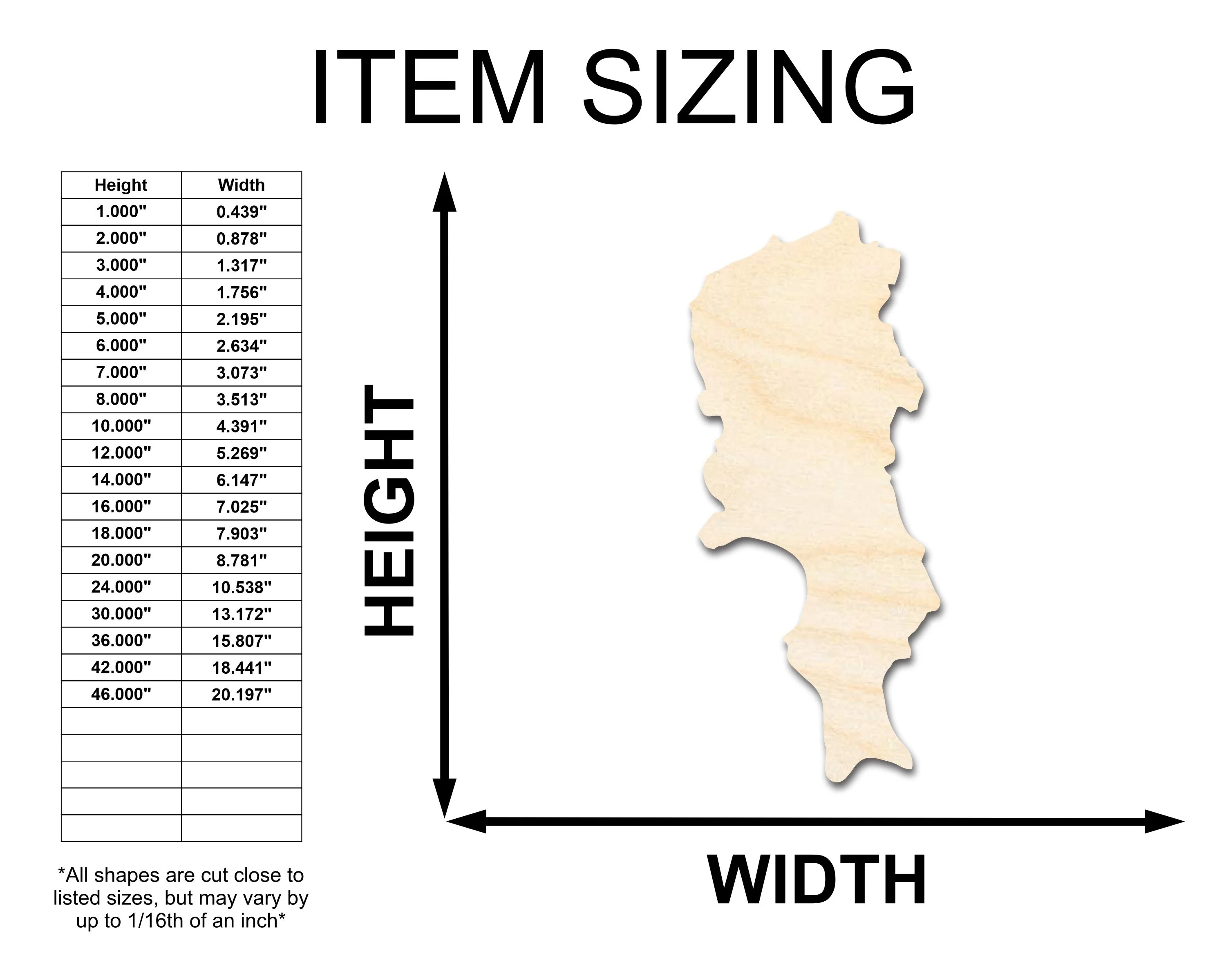 Unfinished Wood Sal Island Shape - Cabo Verde Craft - up to 46" DIY - Image 2