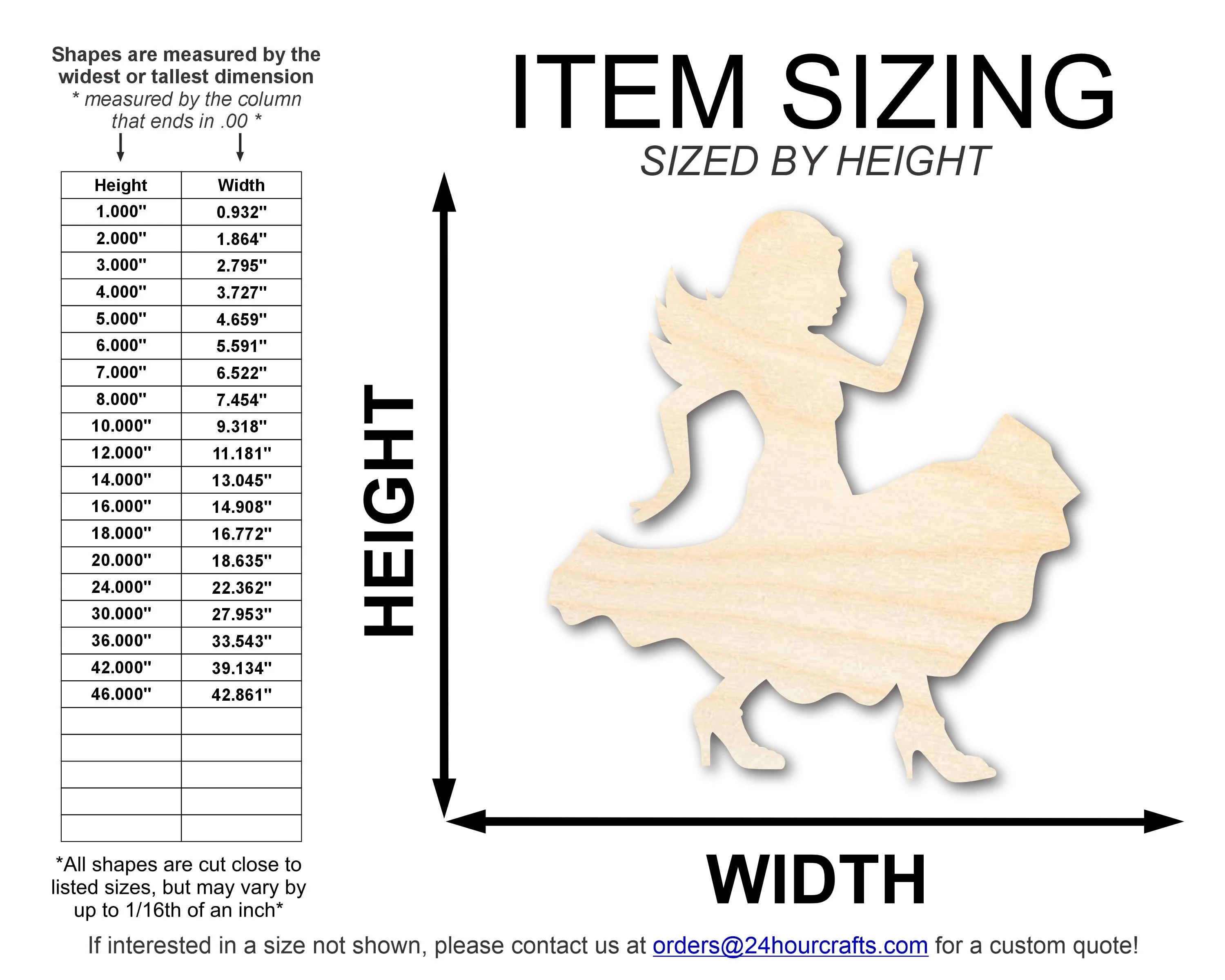 Unfinished Wood Salsa Dancer Shape | DIY Craft Cutout | up to 46" DIY - Image 2