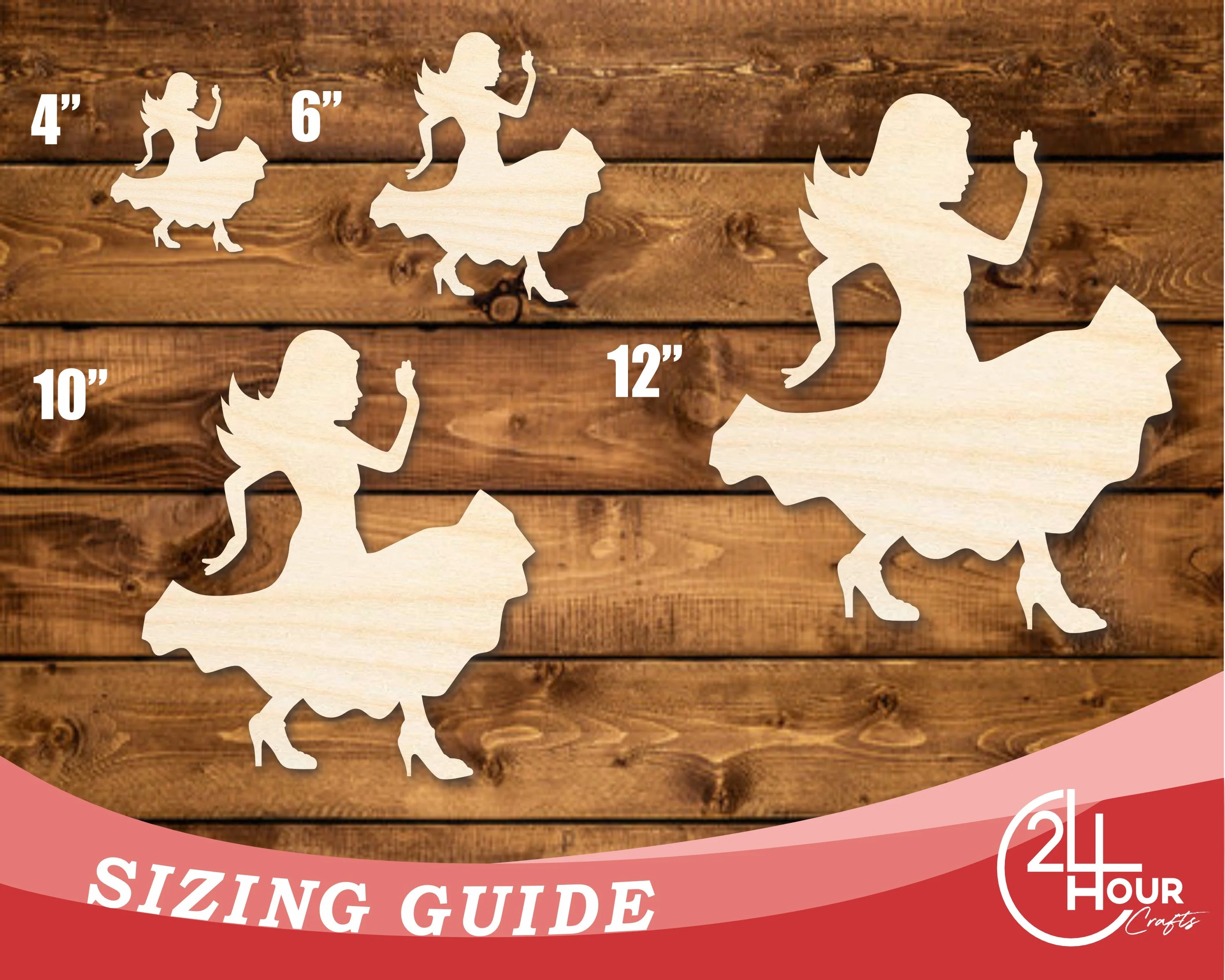 Unfinished Wood Salsa Dancer Shape | DIY Craft Cutout | up to 46" DIY - Image 3