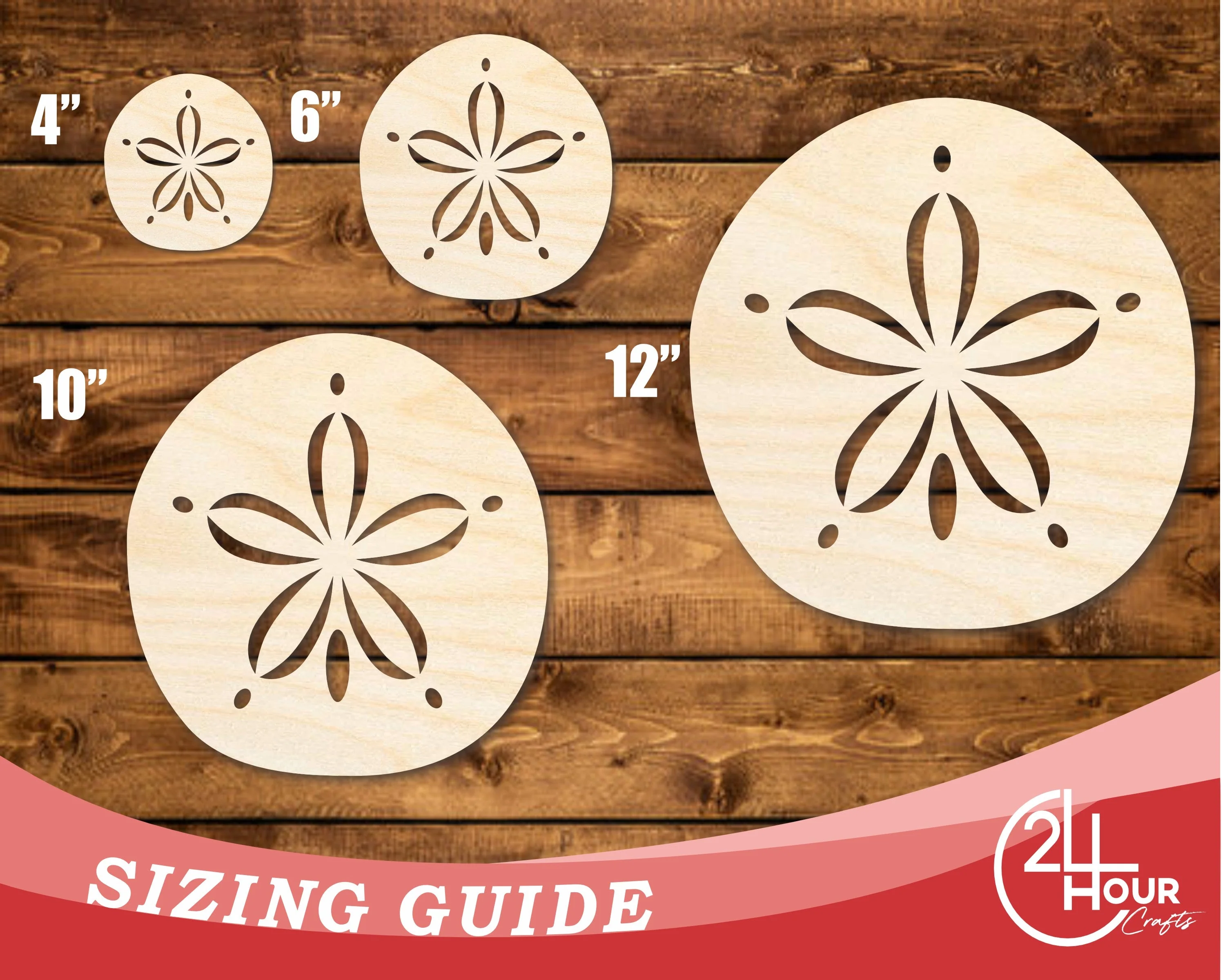Unfinished Wood Sand Dollar Shape | JGrondz | DIY Craft Cutout | up to 46" DIY - Image 3