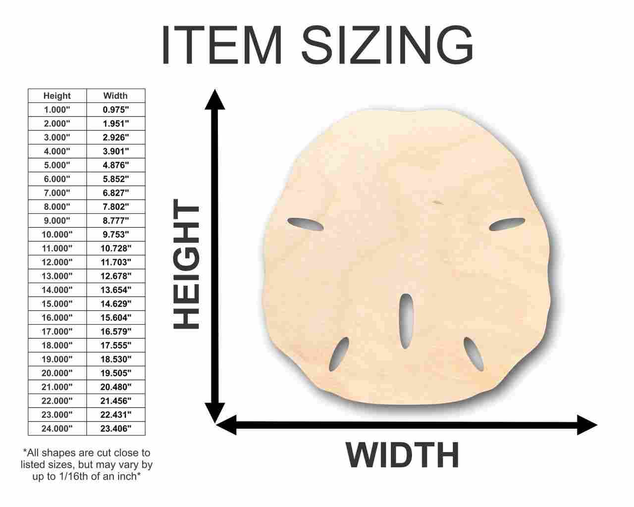 Unfinished Wood Sand Dollar Shape - Ocean - Beach - Nursery - Craft - up to 46" DIY - Image 2