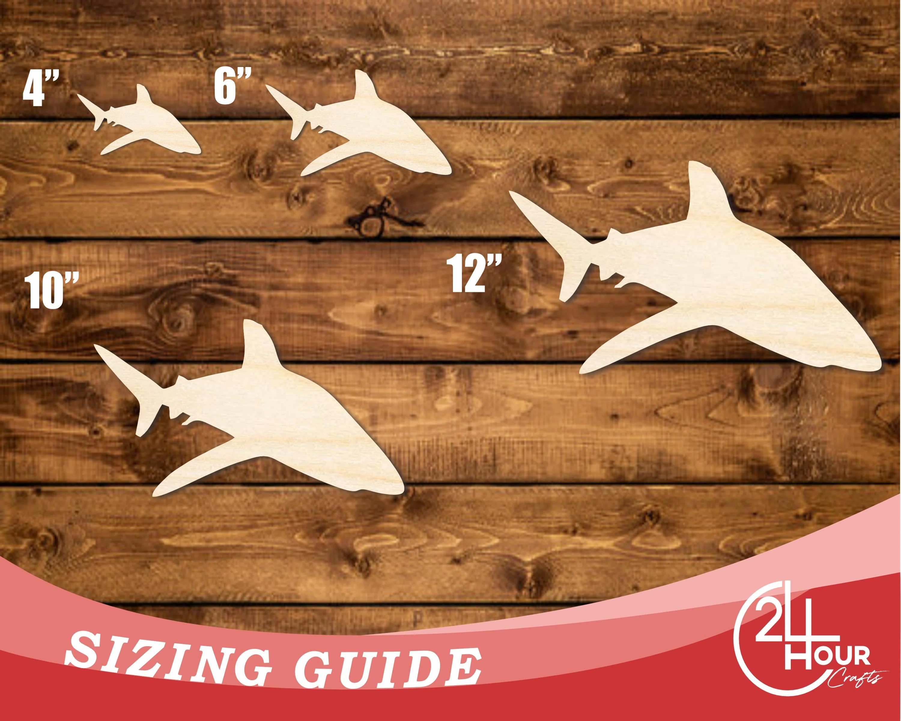 Unfinished Wood Sand Tiger Shark Shape | DIY Craft Cutout | up to 46" DIY - Image 3