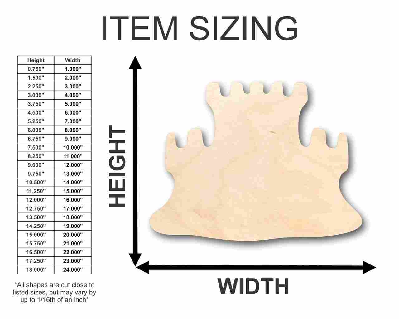 Unfinished Wood Sandcastle Shape - Ocean - Beach - Nursery - Craft - up to 46" DIY - Image 2