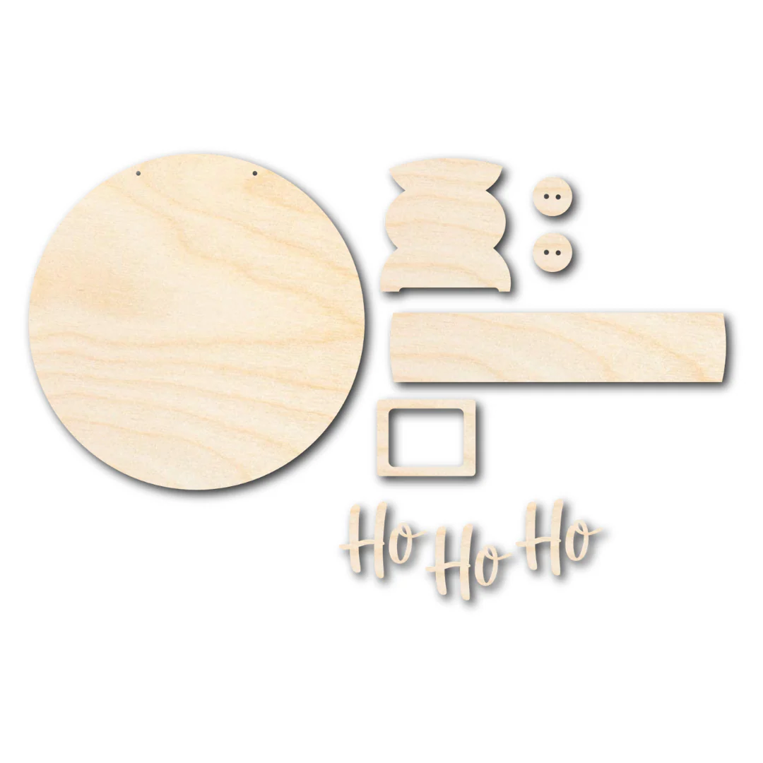 Unfinished Wood Santa Ho Ho Ho Door Sign Kit | Wood Craft Cutouts | 1/4" Thick | - Image 3