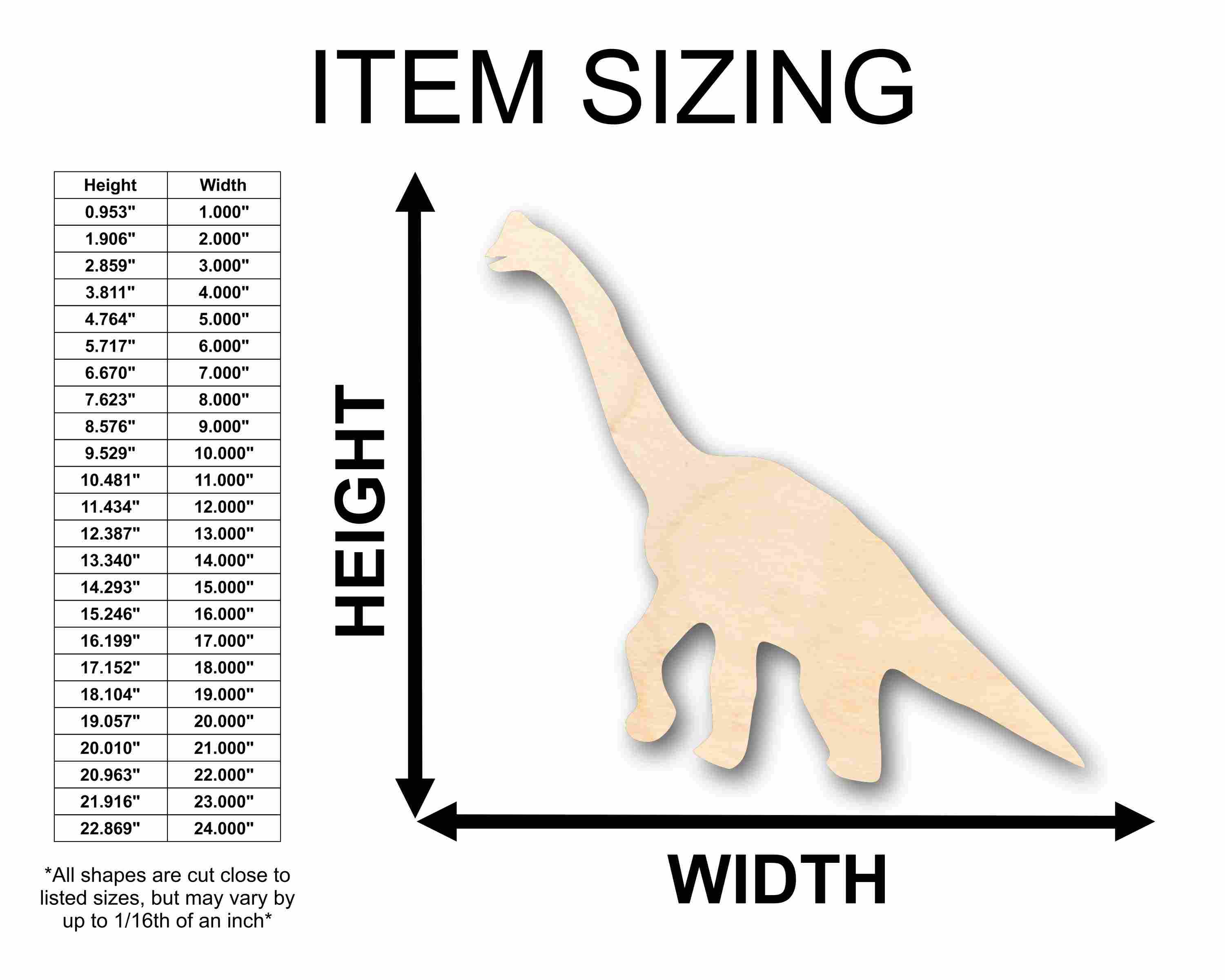 Unfinished Wood Sauropod Dinosaur Silhouette - Craft- up to 46" DIY - Image 2