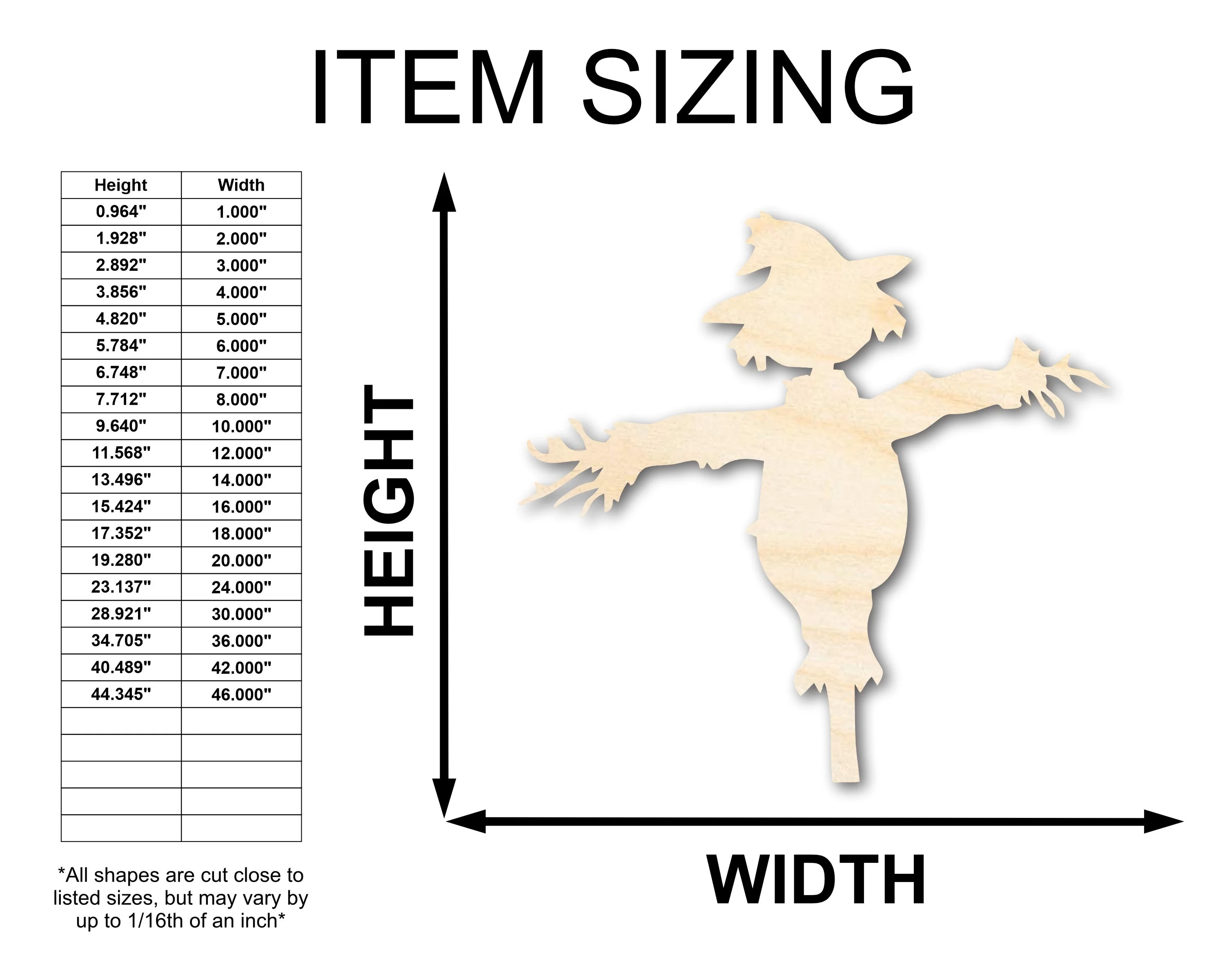 Unfinished Wood Scarecrow Shape - Craft - up to 46" - Image 2