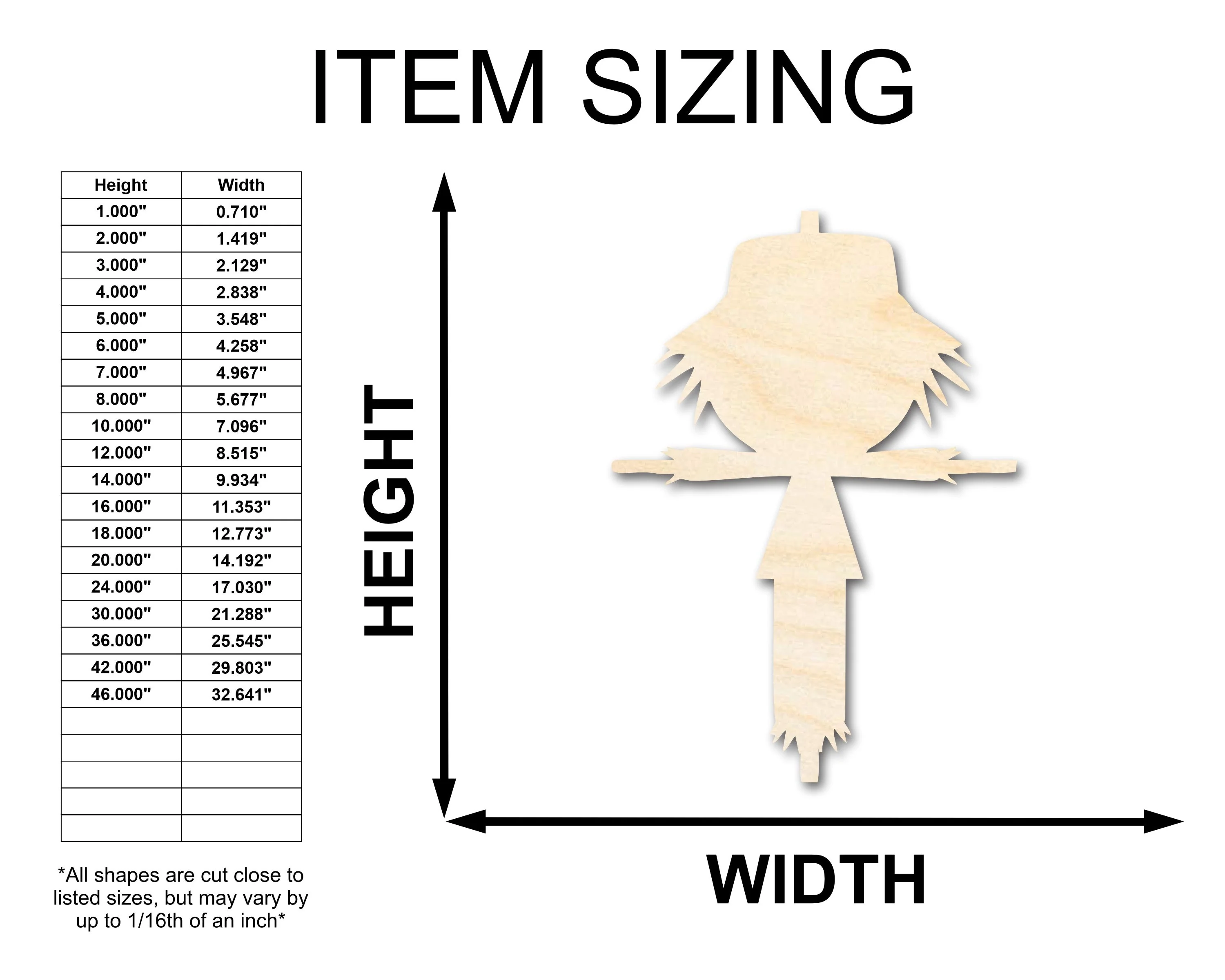 Unfinished Wood Scarecrow Shape - Craft - up to 46" - Image 2