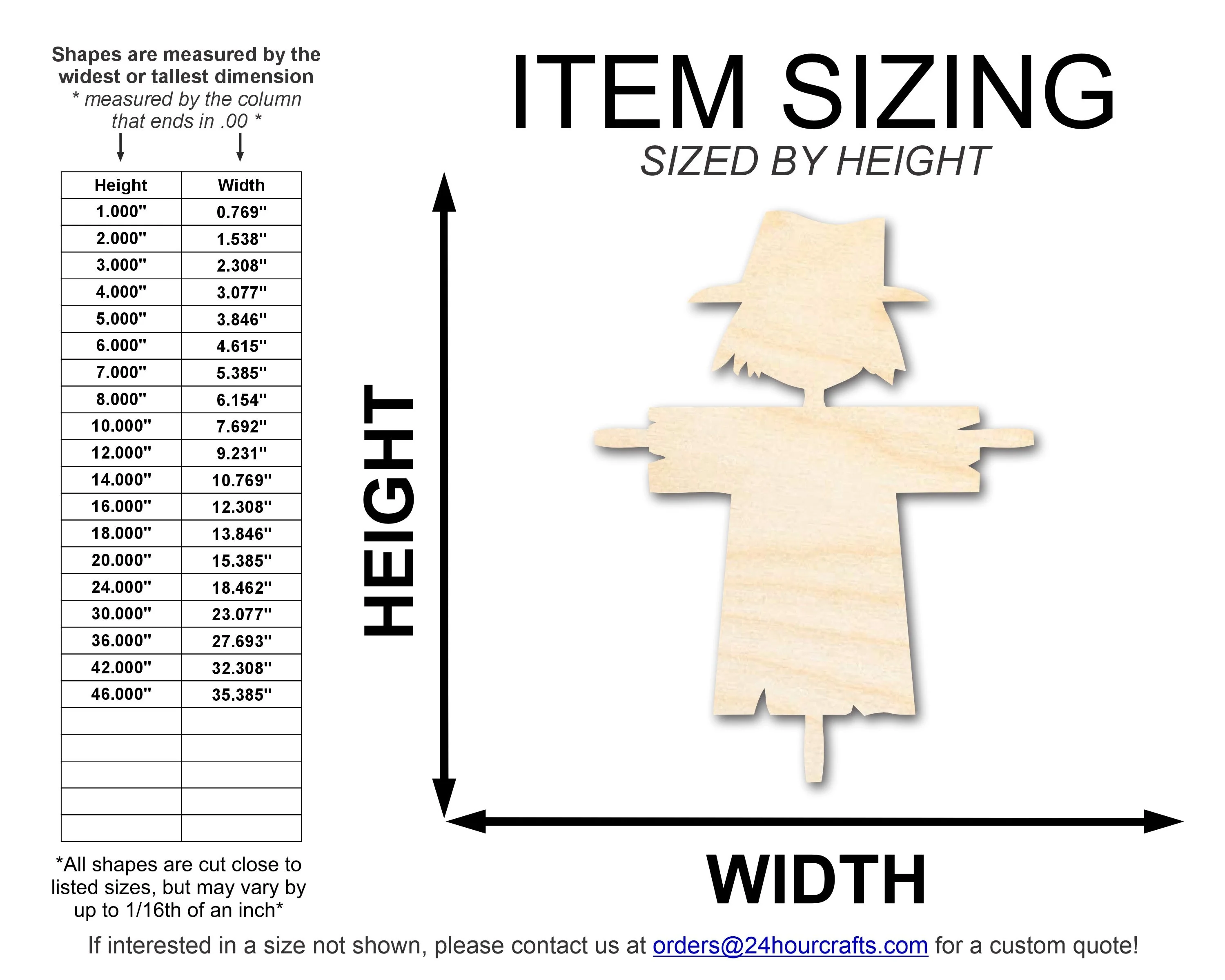 Unfinished Wood Scarecrow Shape | DIY Fall Harvest Craft Cutout | up to 46" DIY - Image 2